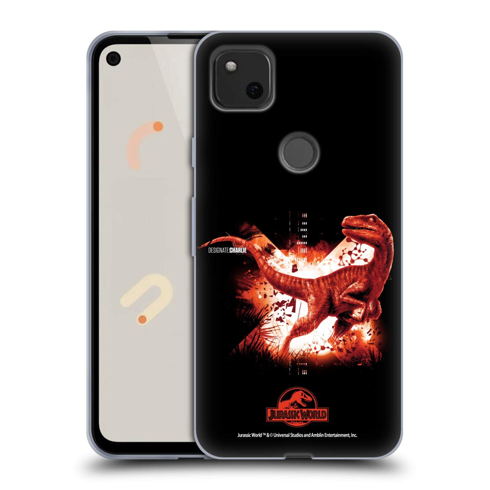 Jurassic World Velociraptor Case for Google Pixel 4a - Durable Soft Gel Cover for Movie Fans