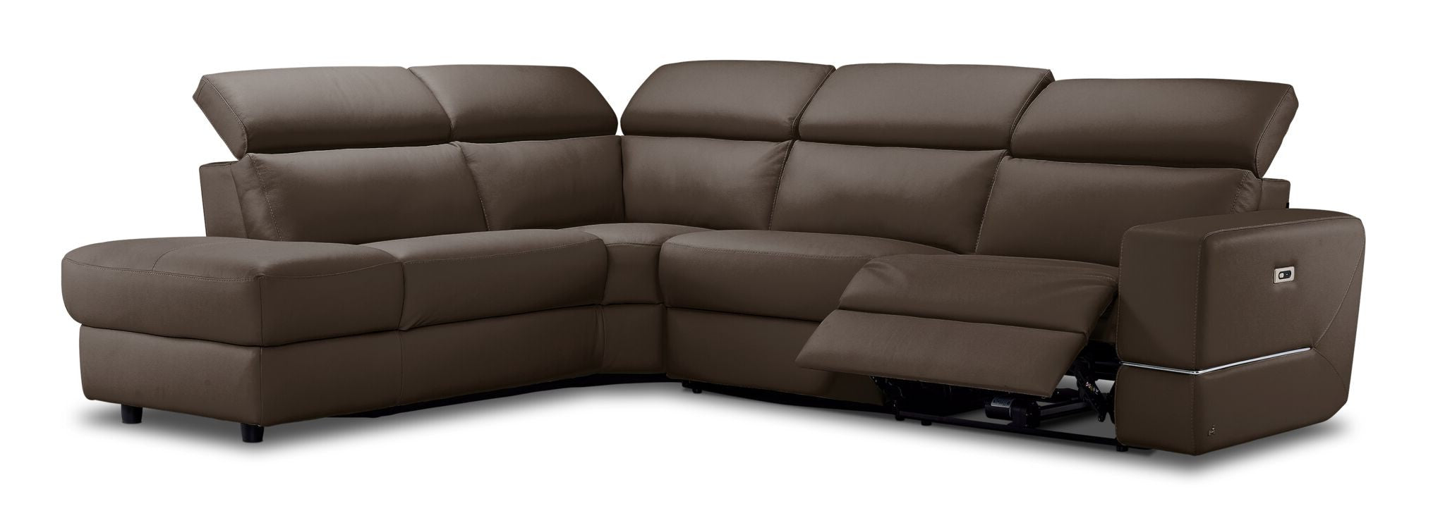 Bianca 3-Piece Power Reclining Sectional Sofa with Left-Facing Chaise in Taupe - Modern Living Room Furniture for Home Theater & Family Gatherings