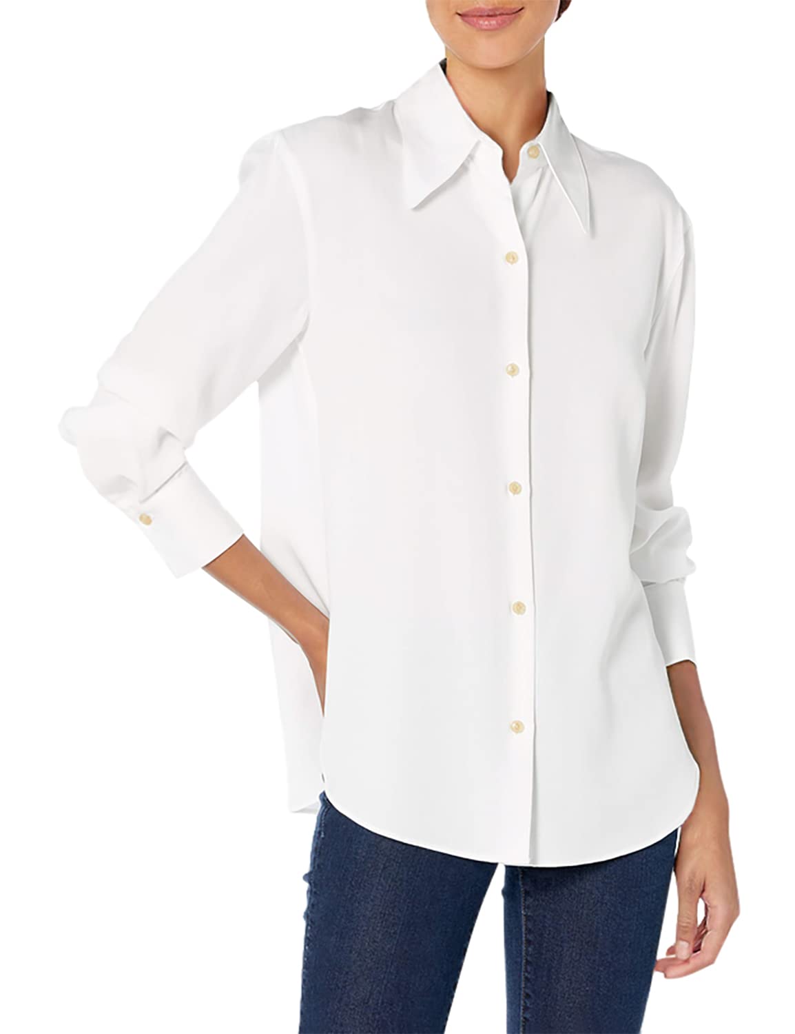 Vince Women's Shaped Collar Shirt - Elegant Button Down Blouse for Work & Casual Wear | Office, Date Night & Everyday Outfits