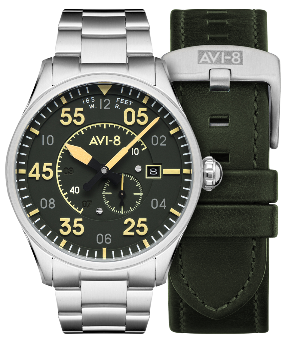 AVI 8 Spitfire Type 300 Automatic Men's Watch AV-4073-22 - Pilot & Military Style Wristwatch for Aviation Enthusiasts & Collectors
