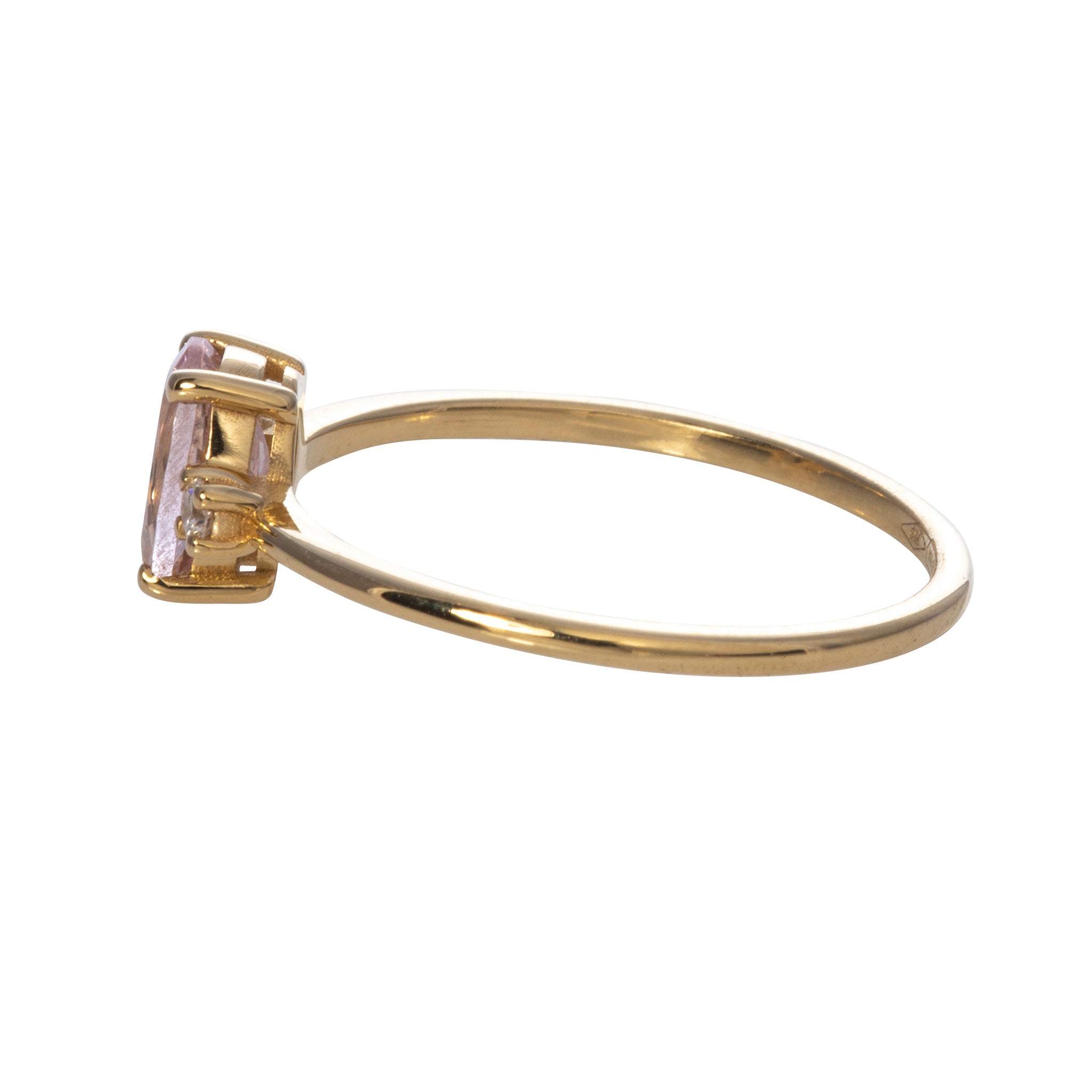 18K Gold Oval Pink Morganite & Diamond Ring for Women - Elegant Engagement, Wedding, Anniversary Gift for Her