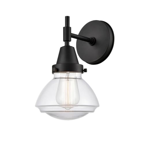 Innovations 447-1W-BK-G322 Modern Black Wall Sconce Light Fixture - Perfect for Bedroom, Hallway, and Living Room Lighting