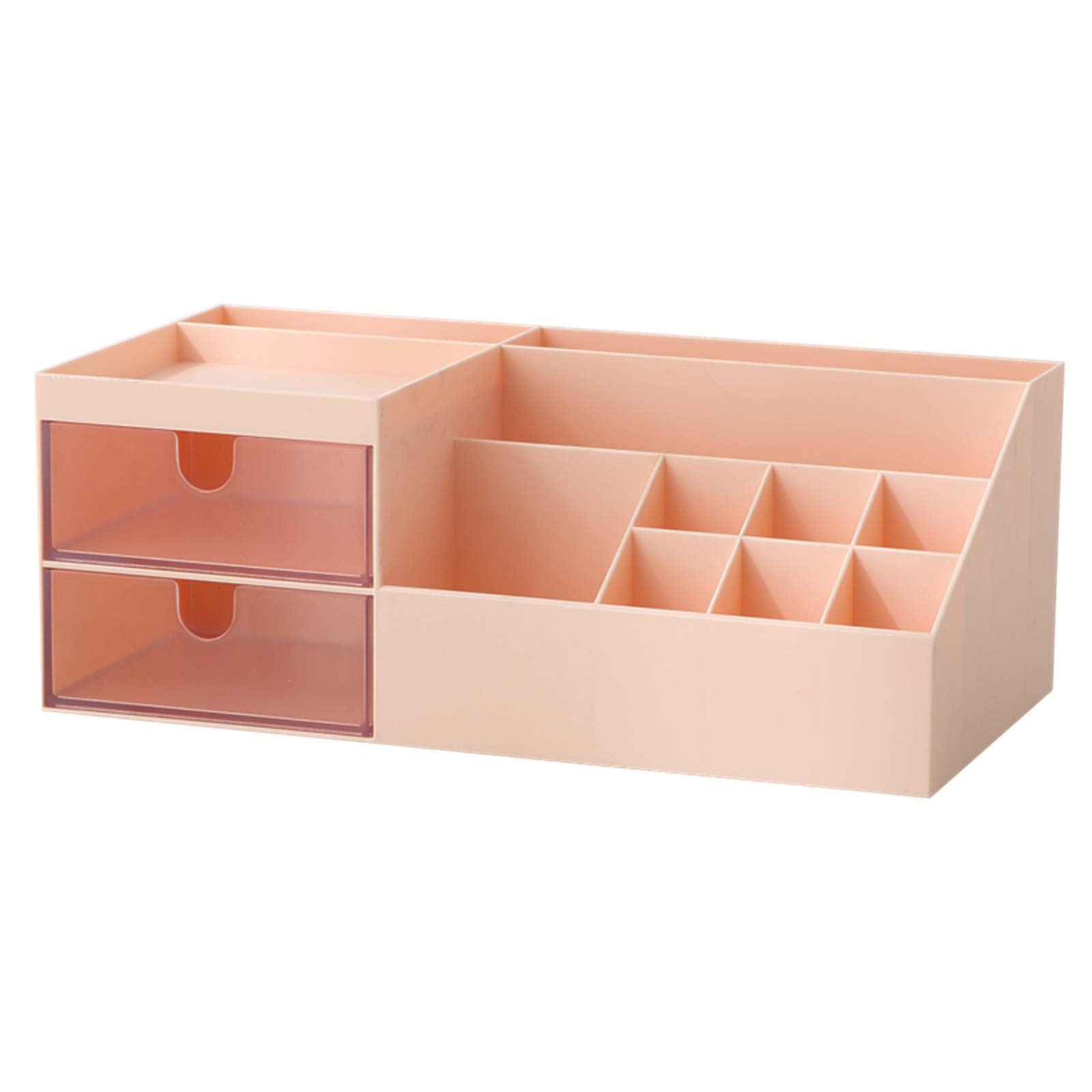 Pink Makeup Organizer & Cosmetic Storage Box - Vanity, Desk & Bathroom Organizer for Office Supplies, Jewelry & Beauty Products | Perfect for Dressing Table, Countertop & Workspace Organization