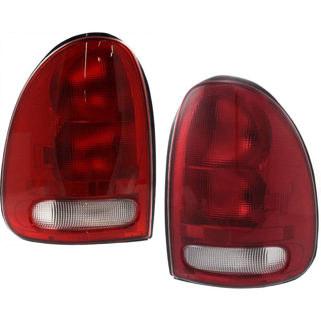 1996-2000 Plymouth Voyager/Grand Voyager Tail Light Assembly Pair - Driver & Passenger Side (CH2800125, CH2801125, V4576245AB, V4576244AB) | Direct Fit Replacement for Improved Night Visibility & Safety