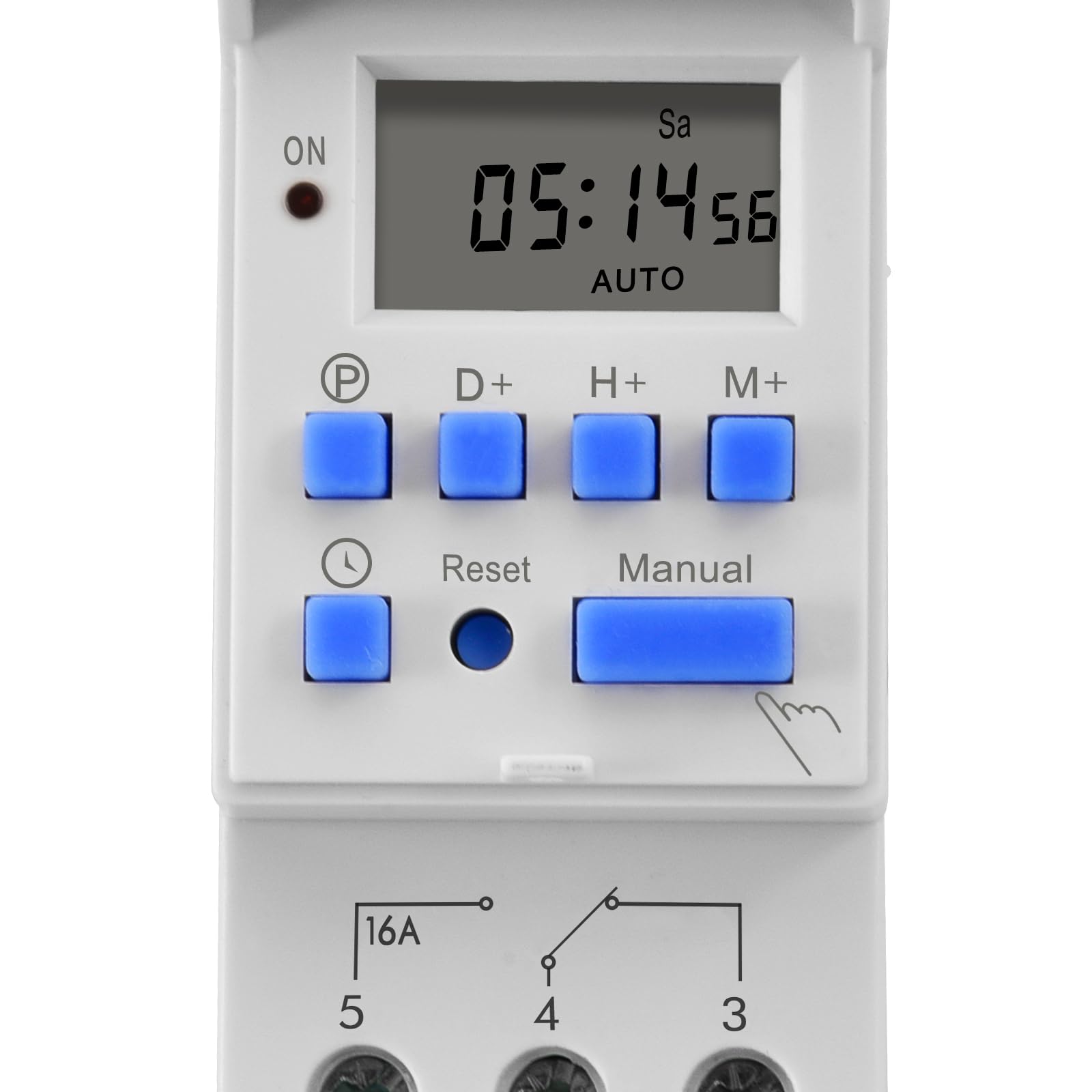 Digital LCD Power Weekly Programmable Timer Relay Switch 16A SPST 35mm DIN Rail - AC220-240V for Home Automation & Industrial Control | Perfect for Lighting, HVAC & Appliance Scheduling