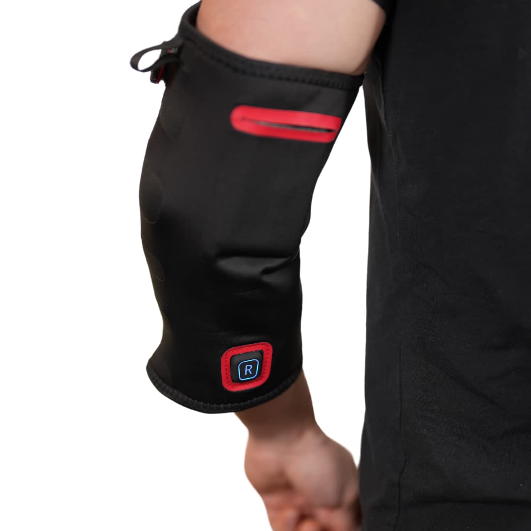 Recoup Thermosleeve Heated Compression Sleeve for Arms & Legs Pain Relief - Adjustable Reusable Heating Wrap for Elbows, Knees, Joints & Muscle Recovery - 2 Hour Battery Life (Small) - Perfect for Arthritis, Sports Injuries & Post-Workout Recovery