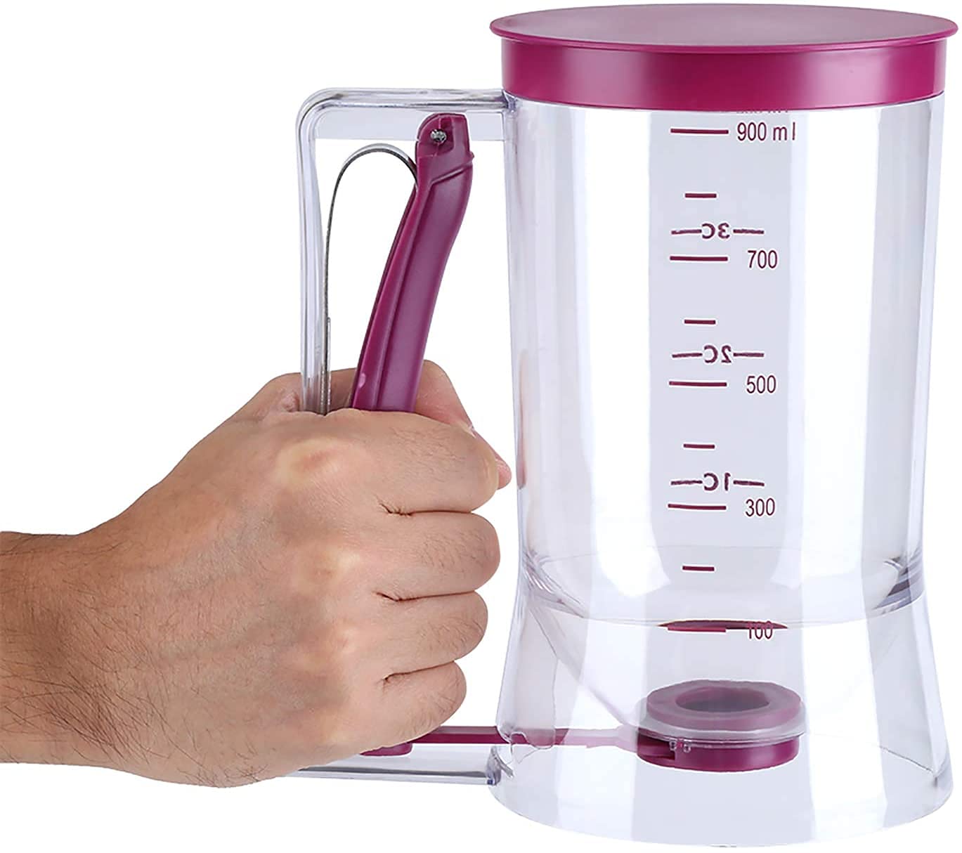 Purple Pancake & Cupcake Batter Dispenser - Easy Muffin & Waffle Baking Tool for Perfect Breakfast & Dessert Making