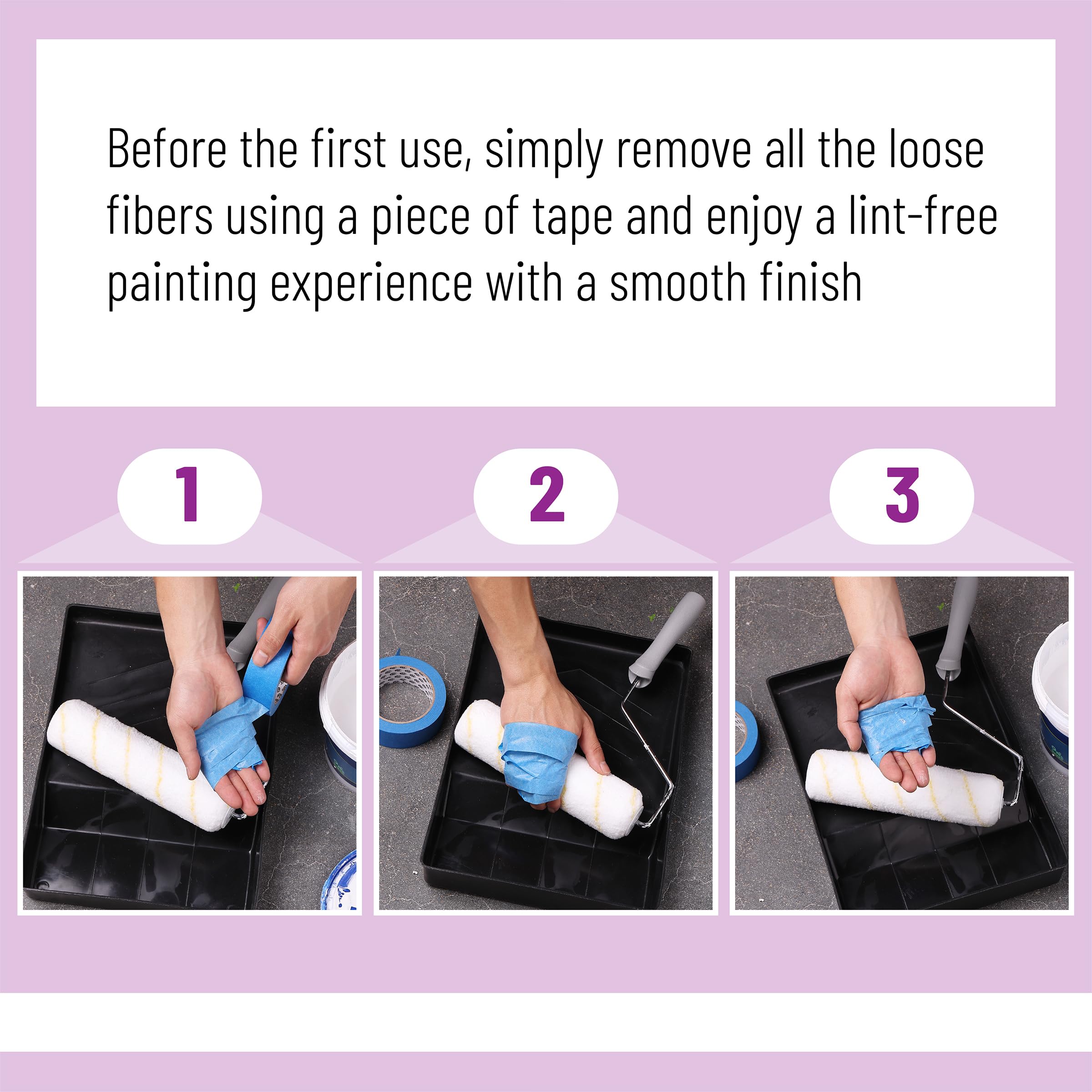 Bates 9 Inch Paint Roller Covers - 10 Pack - Premium Quality Large Paint Roller Refills for Smooth Wall Painting - Perfect for Interior Walls, Ceilings, and DIY Home Improvement Projects