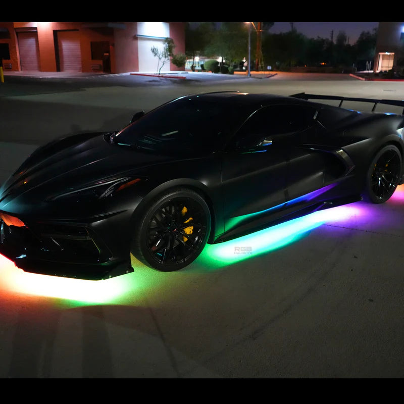 LED Underglow Lighting Kit 3.0 - 6 Piece Custom Car Neon Lights with Flexible Strips | Perfect for Car Customization, Underbody Glow & Night Driving