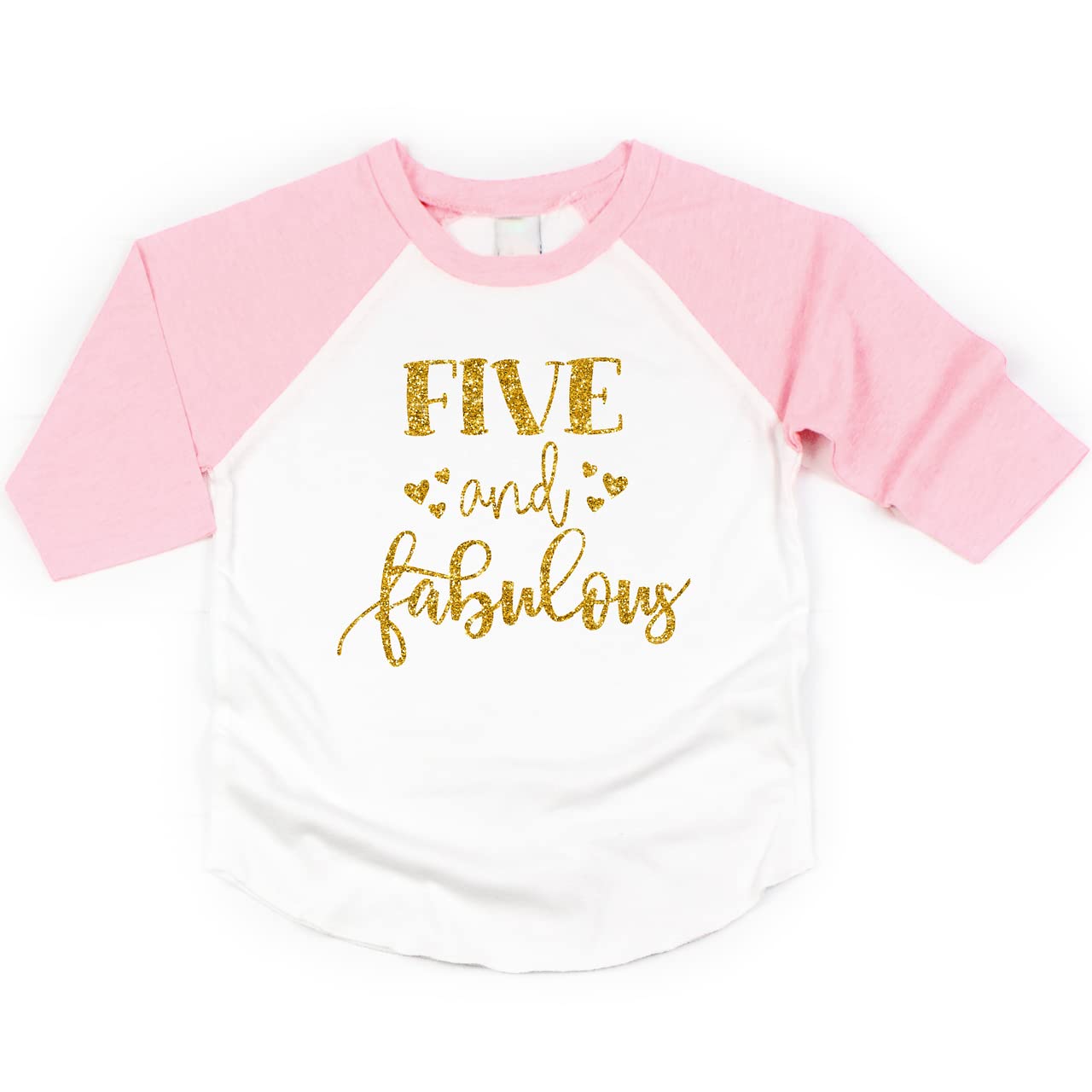 Girl's 5th Birthday Outfit - Five & Fabulous T-Shirt for 5 Year Old Girls | Perfect for Birthday Parties, Photo Shoots & Special Celebrations