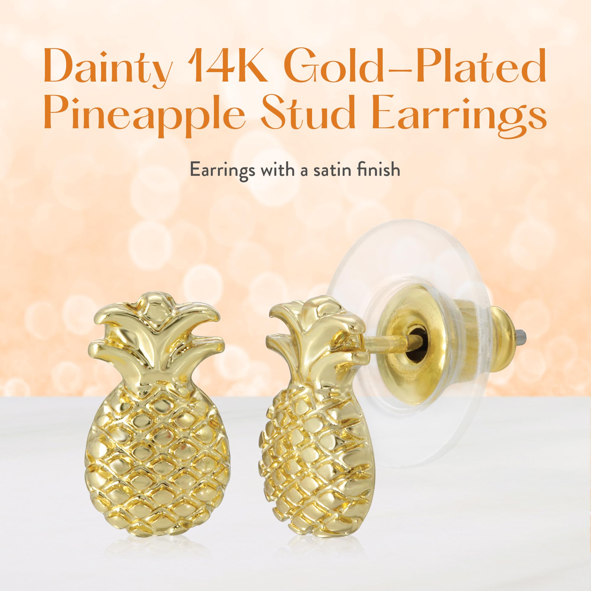 Lucky Feather Small Stud Earrings for Women - 14k Gold Plated Post Earrings with Sentimental Gift Card | Perfect Gift for Women & Teens | Ideal for Everyday Wear, Date Nights & Special Occasions