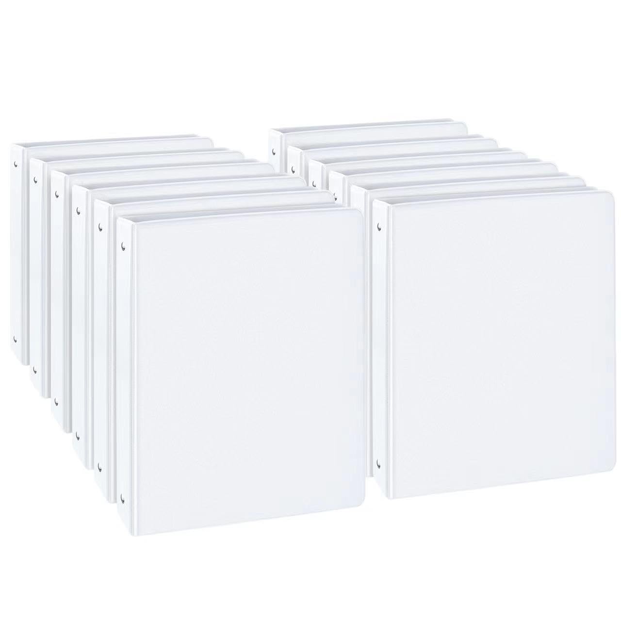 1-Inch Round Ring Binder - 12-Pack White 3-Ring Binders for Letter Size Paper | Durable Presentation Binders for Office, School & Business Documents | Perfect for Reports, Presentations & Organizing Files