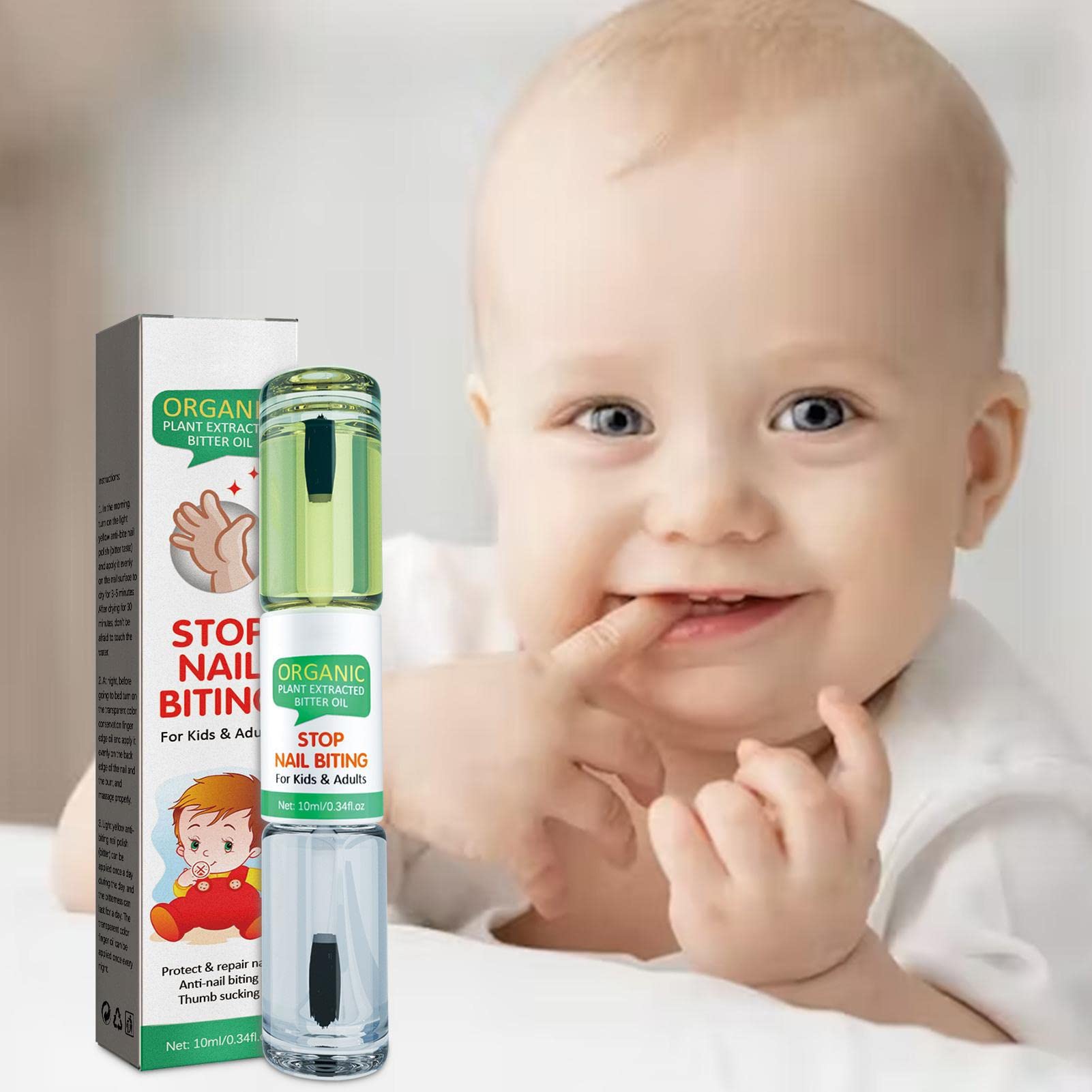 Natural Anti Nail Biting Polish for Kids - Stop Thumb Sucking & Nail Biting | Bitter Nail Water Solution | Safe 10ml Formula | Perfect for Toddlers & Children's Nail Care Routine