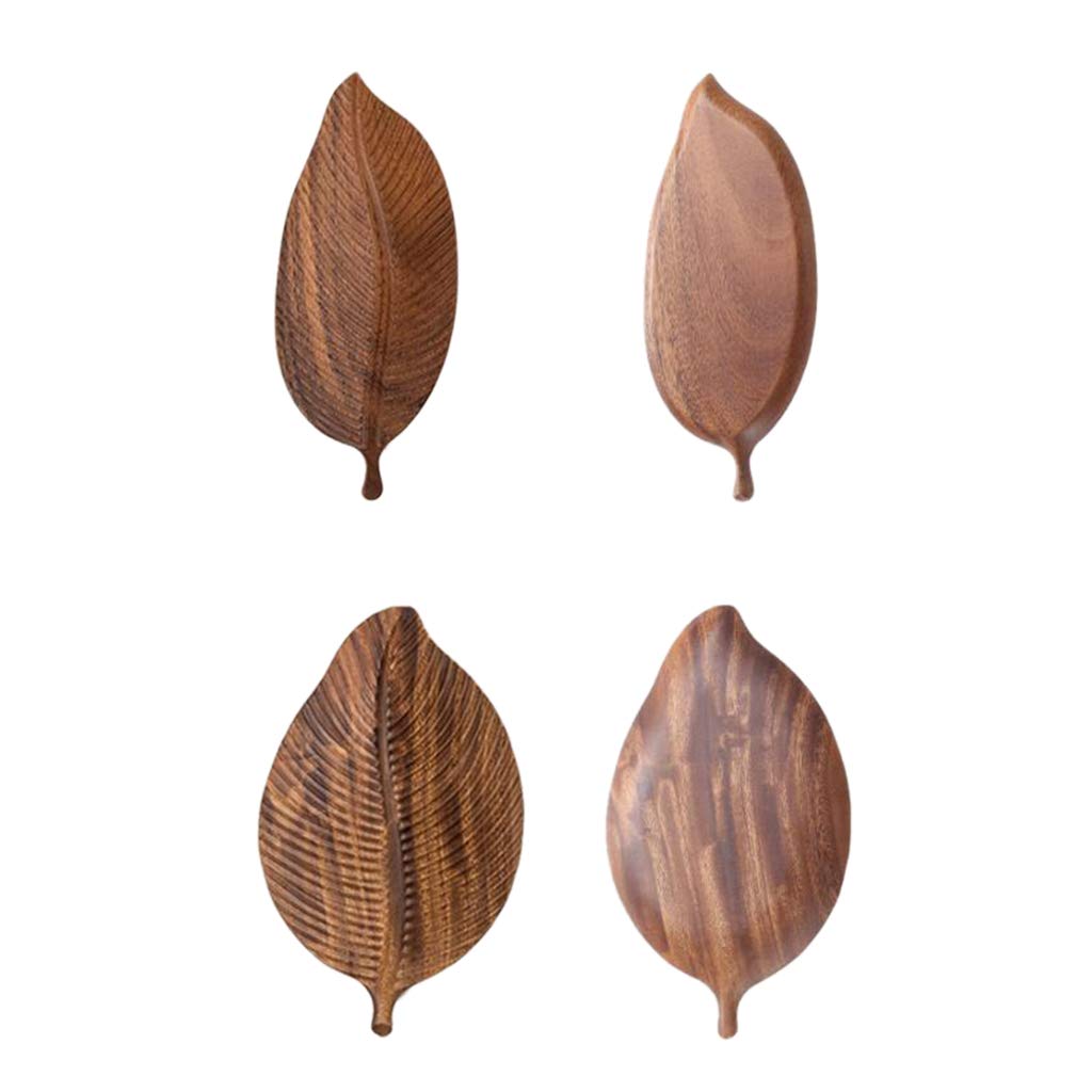 SOFEA Wooden Leaf Tray - Fruit Dessert Serving Platter for Home Decor & Coffee Table