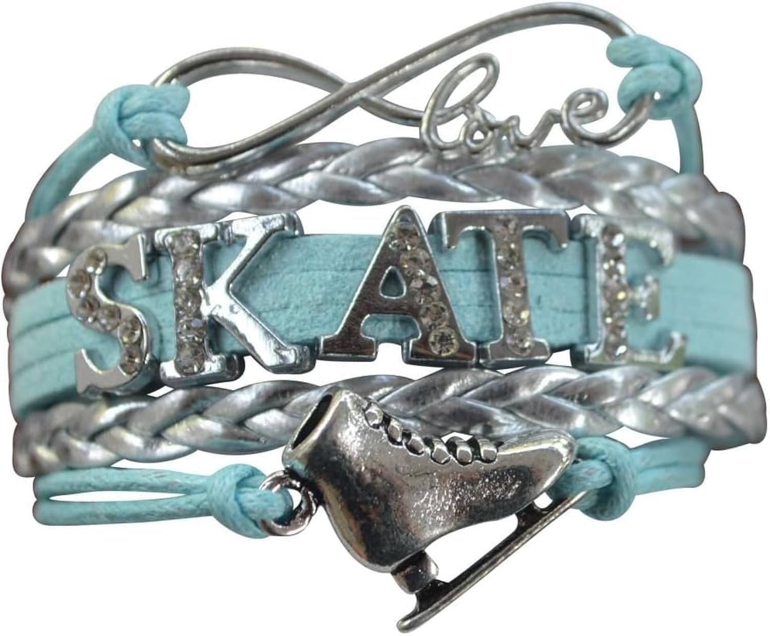 Infinity Figure Skating Bracelet with Ice Skate Charm - Elegant Jewelry Gift for Women, Girls - Perfect for Ice Skating Competitions, Birthday Presents & Special Occasions
