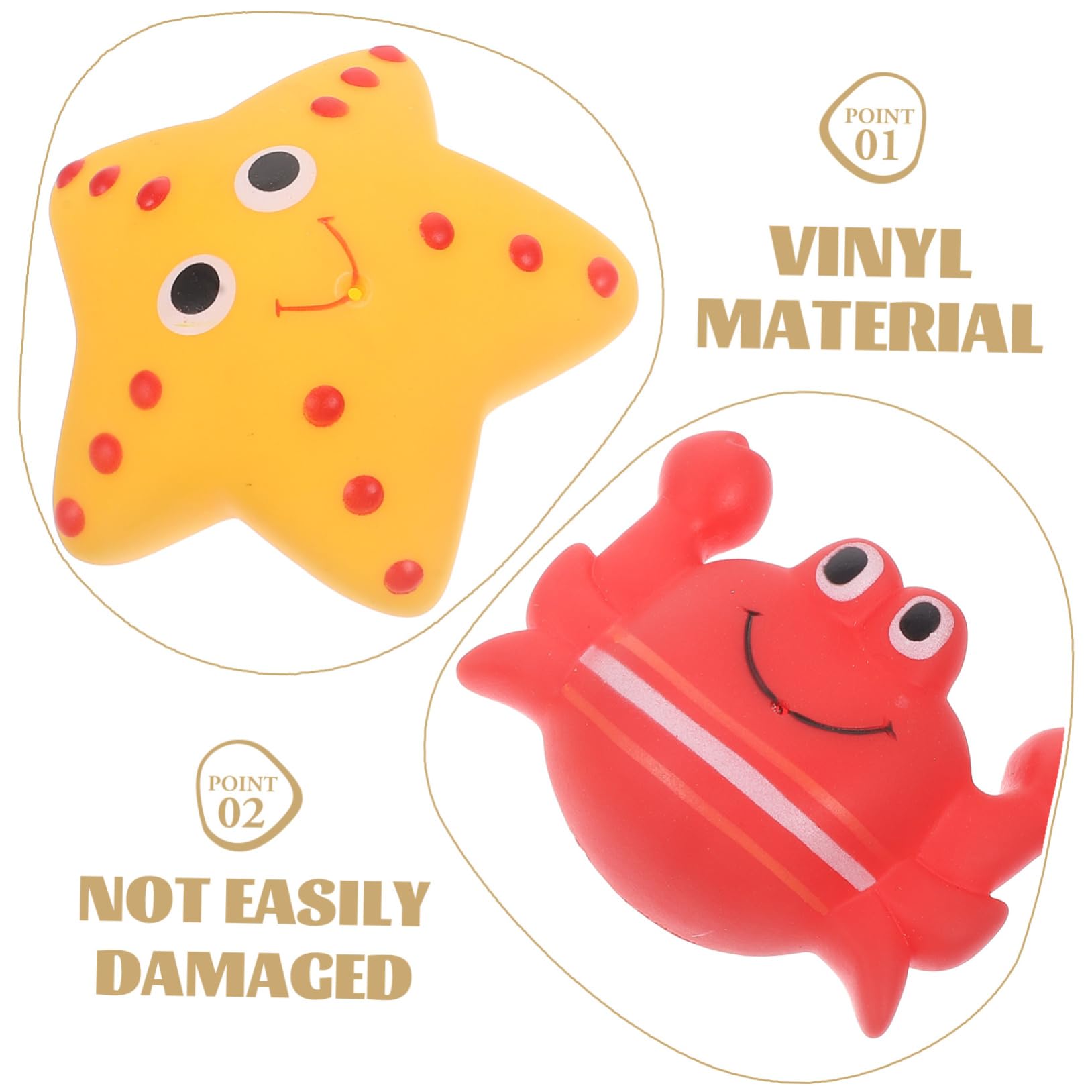 UPKOCH 6-Piece Bath Toys Set for Toddlers - Non-Toxic Vinyl Bathtub Toys for Kids, Floating Water Play Toys for Baby Bath Time Fun - Perfect for Sensory Play, Bath Time Learning & Pool Parties