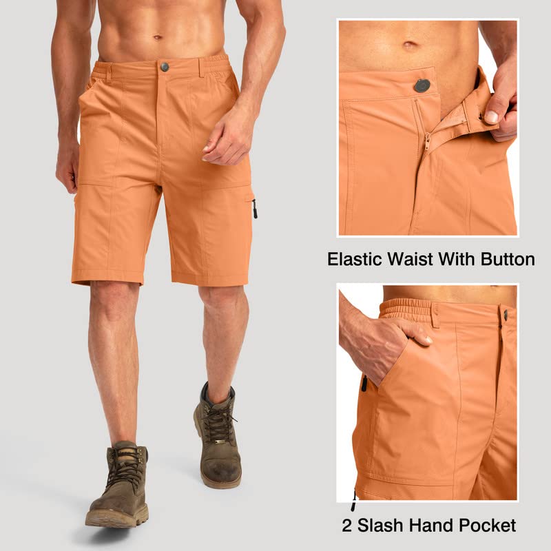 Viodia Men's Hiking Cargo Shorts - Quick Dry Lightweight Stretch Shorts with 6 Pockets for Outdoor, Fishing, Golf & Summer Activities | Perfect for Camping, Travel & Casual Wear