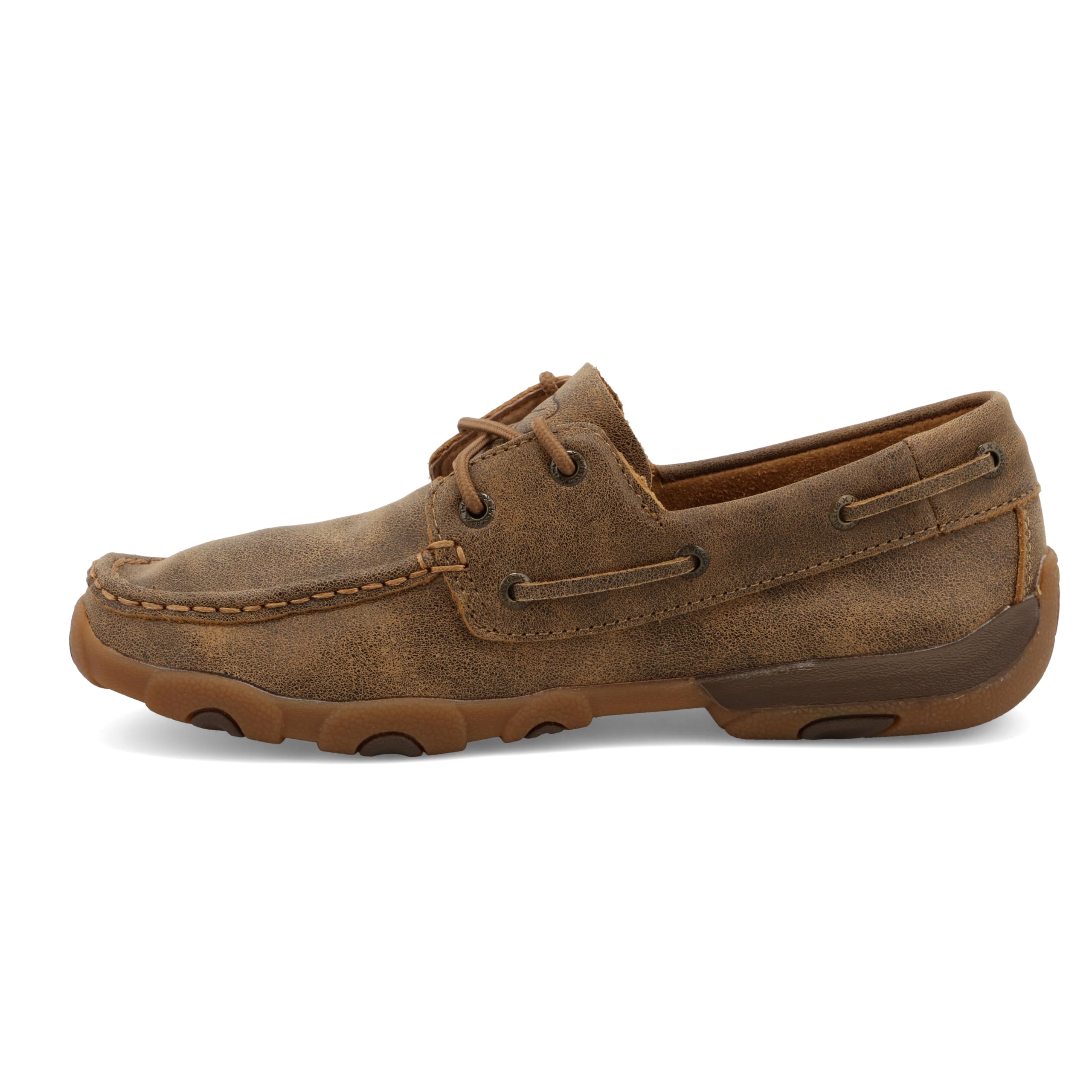 Twisted X Women's Comfortable Leather Boat Shoe Driving Moc - Slip-Resistant Moc Toe for Casual Wear, Boating & Driving