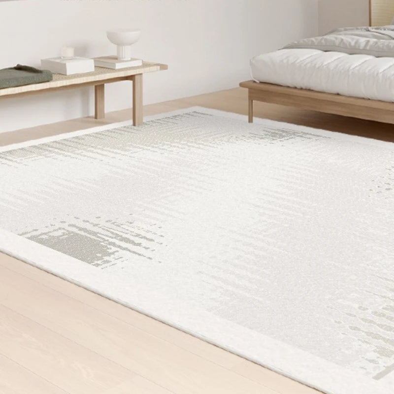 Avalyn Modern Geometric Faux Wool Area Rug - Soft Non-Slip Living Room Rug for Bedroom, Office & Home Decor - 5x7 Feet Grey Contemporary Carpet
