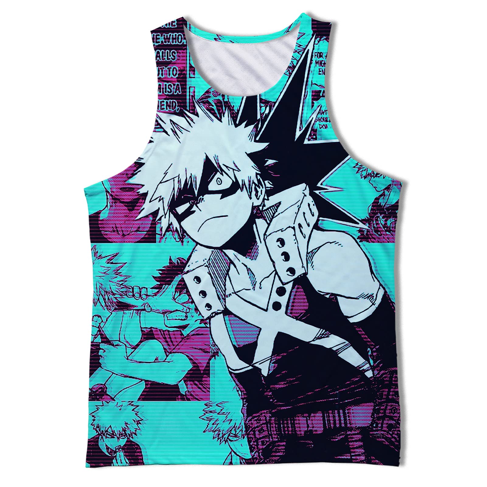 My Hero Anime Shirt for Men - Sleeveless Tank Top, Breathable Workout Shirt, Gym & Cosplay Costume | Perfect for Anime Fans, Comic Con & Summer Outfits