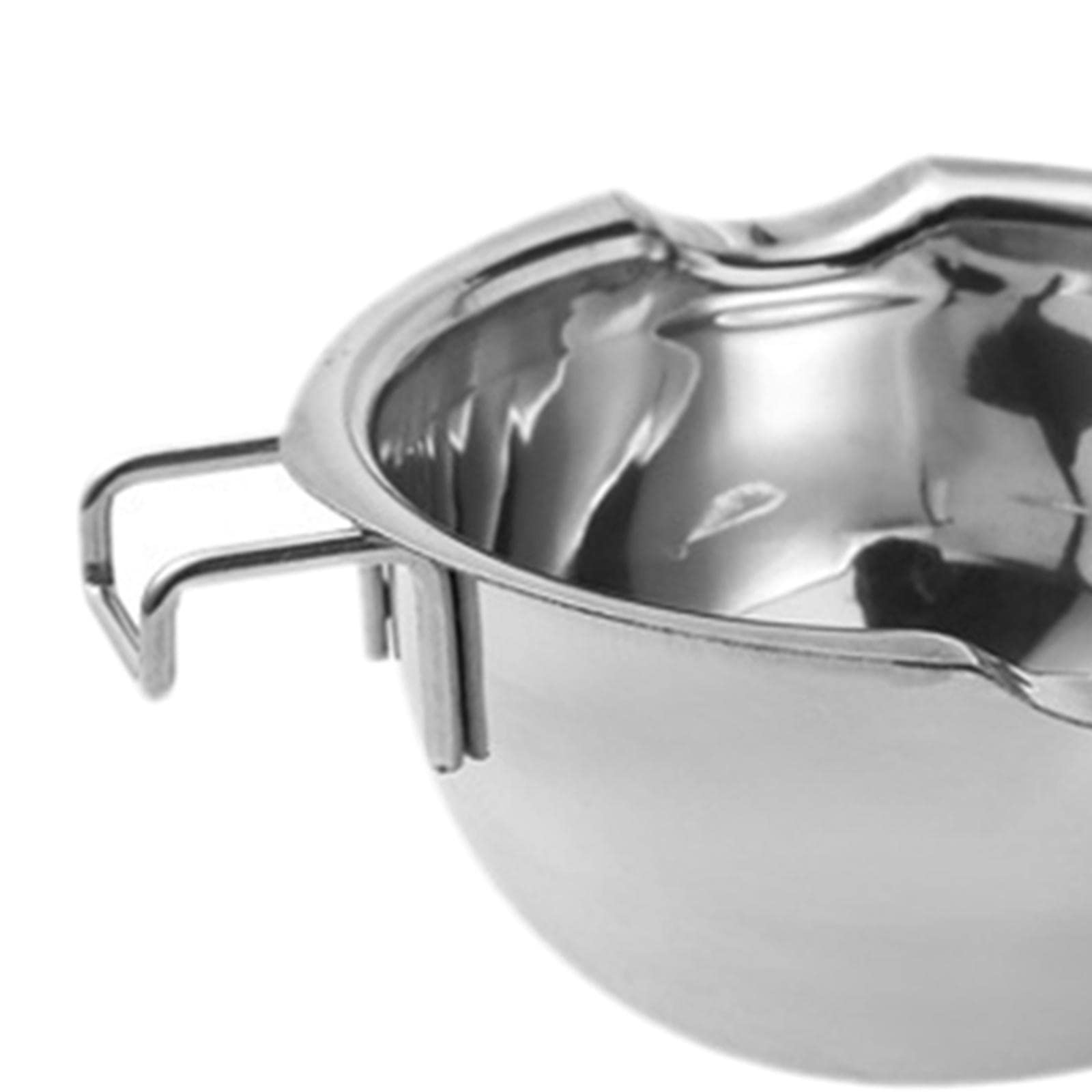Enakshi Stainless Steel Chocolate & Wax Melting Pot with Black Handle - Perfect for Candle Making, Soap Crafting, DIY Home Arts & Crafts - Ideal for Chocolate Fondue, Wax Melting, Candle Pouring, and DIY Projects