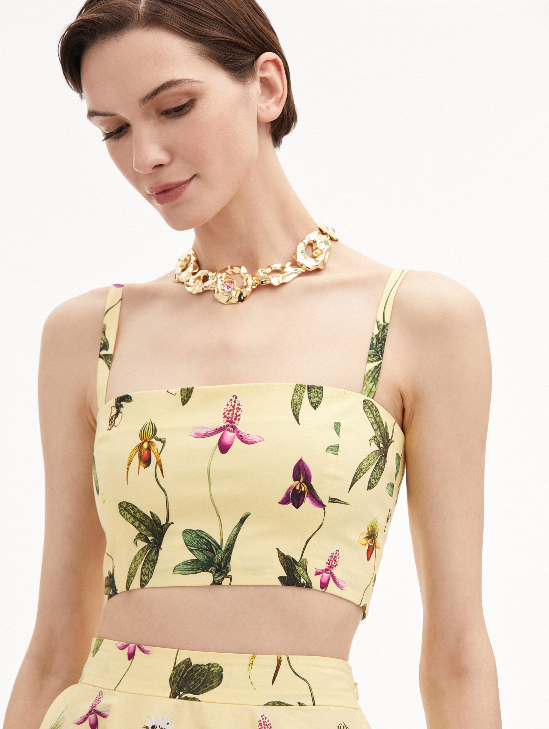 Orchid Cotton Poplin Cropped Tank Top for Women - Breathable Summer Crop Top - Casual Wear, Beach Outfit, and Layering Staple