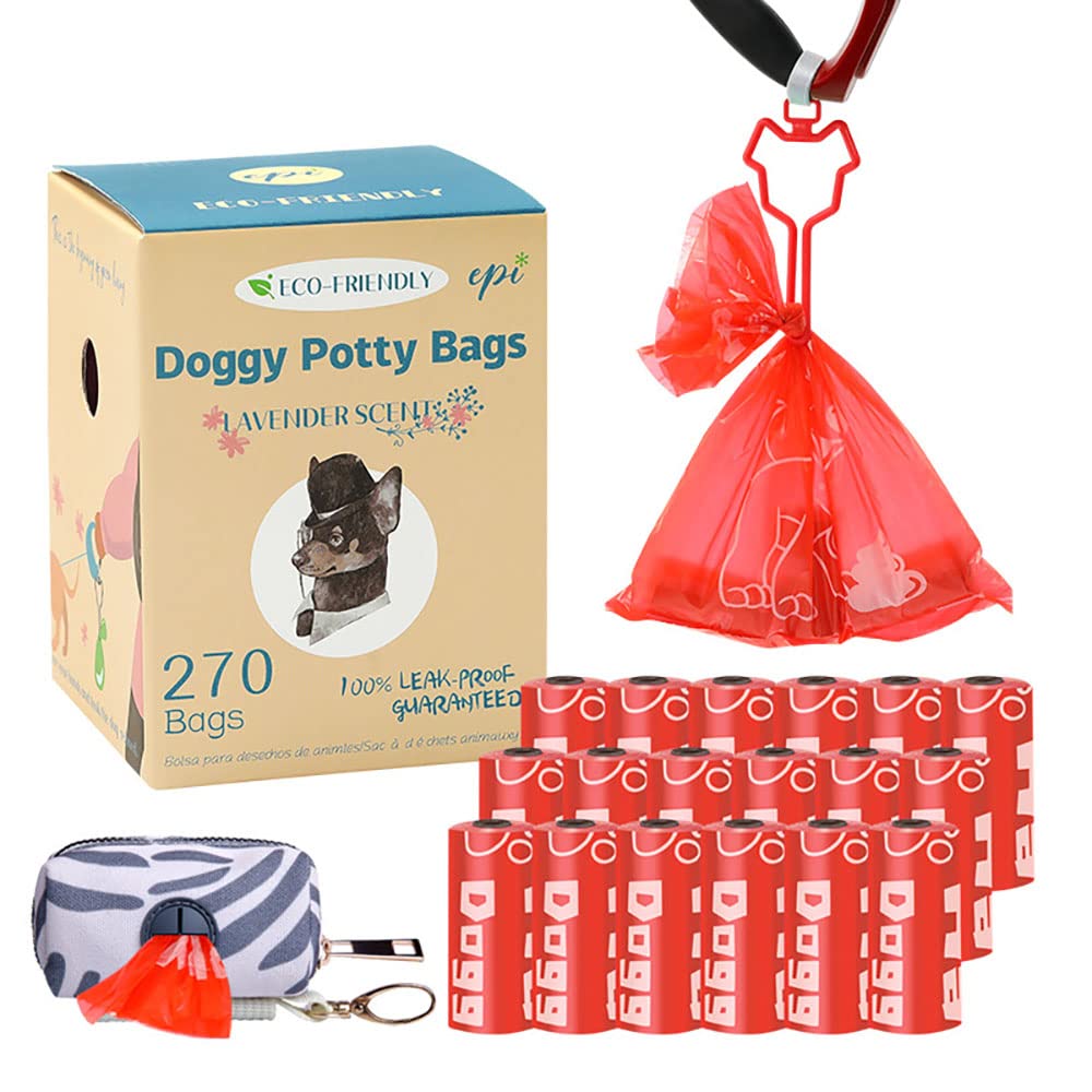 Eco-Friendly Biodegradable Dog Poop Bags with Dispenser - Leak Proof, Waterproof & Extra Strong Waste Bags for Dogs - Perfect for Walks, Parks & Travel