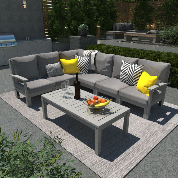 Luxury 7-Piece Deep Seating Sectional Sofa Set with Conversation Table - Modern L-Shaped Living Room Furniture for Large Spaces | Perfect for Family Gatherings & Entertaining Guests