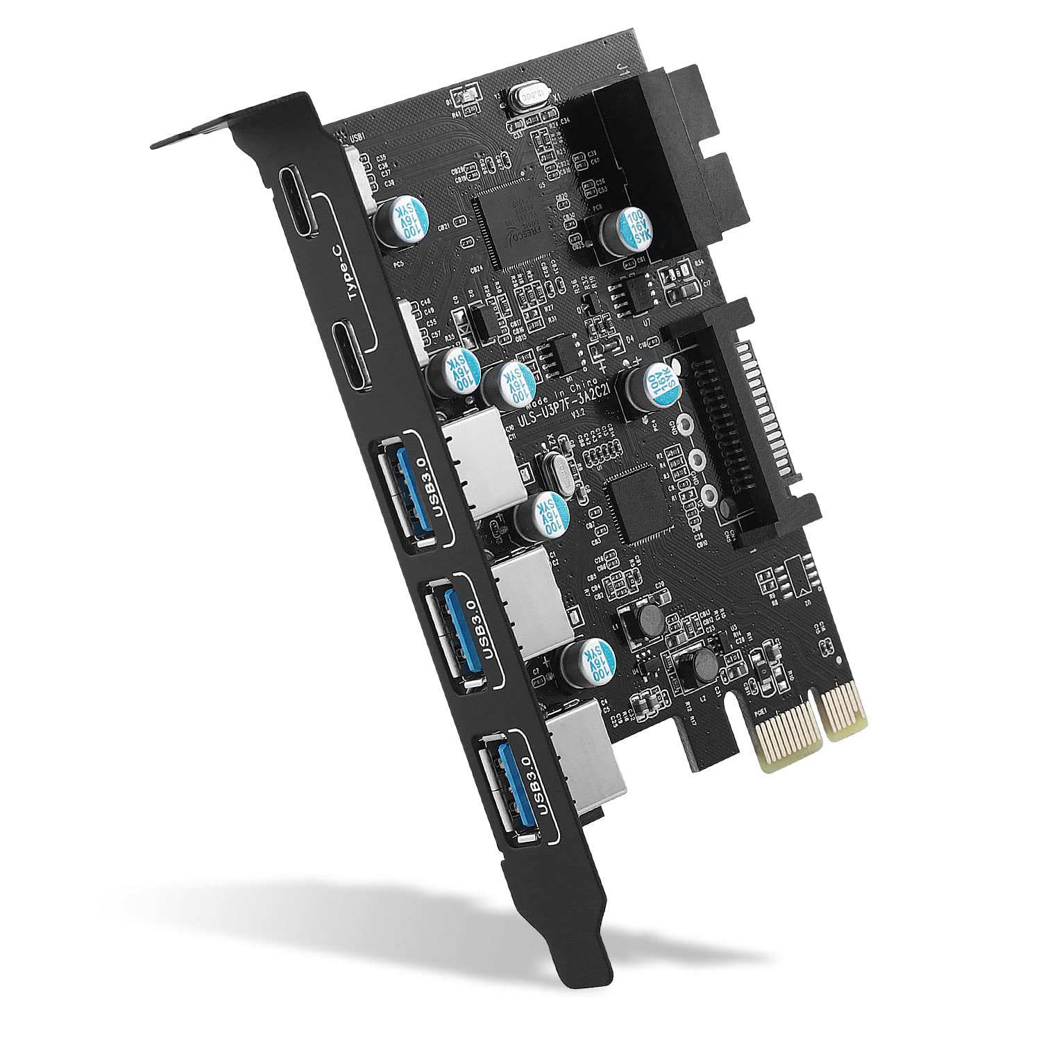 PCI-E to USB 3.0 Expansion Card (5Gbps) with 5 Ports for PC Desktop - Upgrade Your Workstation Connectivity
