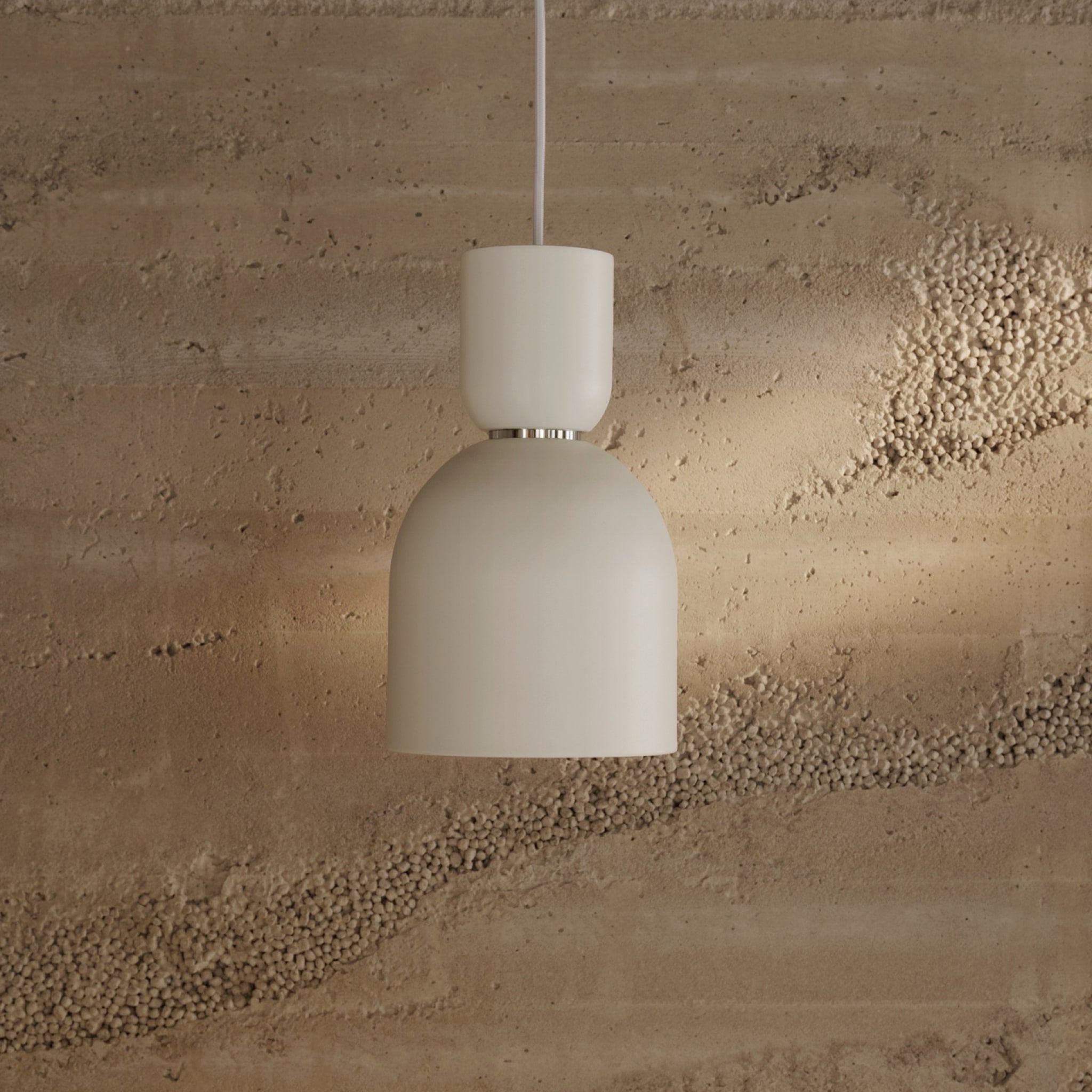 FERM LIVING Collect Pendant Light - Modern Bell-Shaped Cashmere Textured Hanging Lamp for Living Room, Bedroom & Dining Room Decor