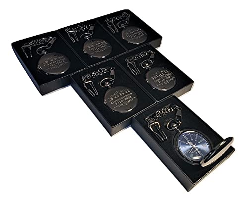 7 Custom Engraved Pocket Watches with Boxes & Chains - Personalized Gifts for Wedding, Groomsmen & Best Man (Silver) - Perfect for Anniversaries, Graduations & Special Occasions