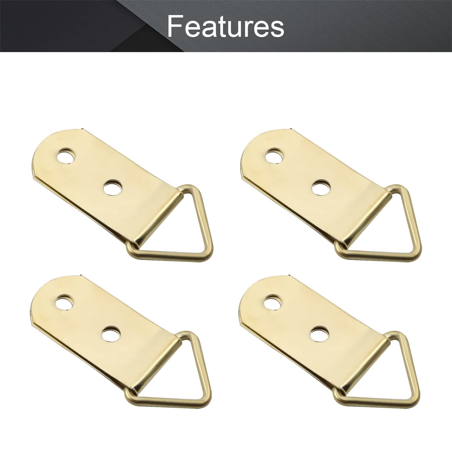 Gold Tone Ring Frame Buckles 100PCS - Photo Hanging Kit for Home Decor