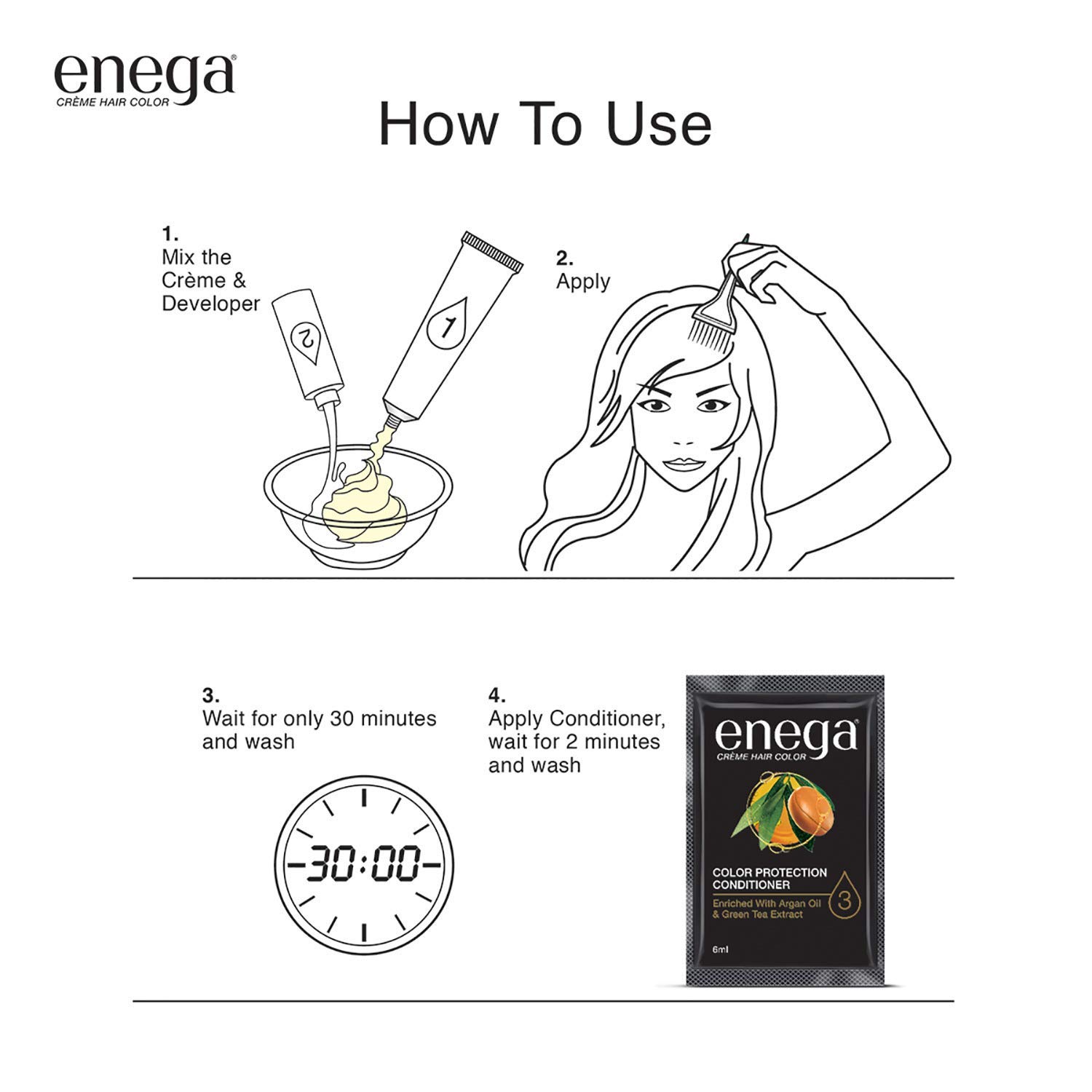 Enega Creme Hair Color Flame Red (100ml) with Argan Oil & Green Tea Extract - Vibrant Semi-Permanent Hair Dye for Women & Men - Pack of 1 | Perfect for DIY Hair Coloring at Home, Parties & Special Events