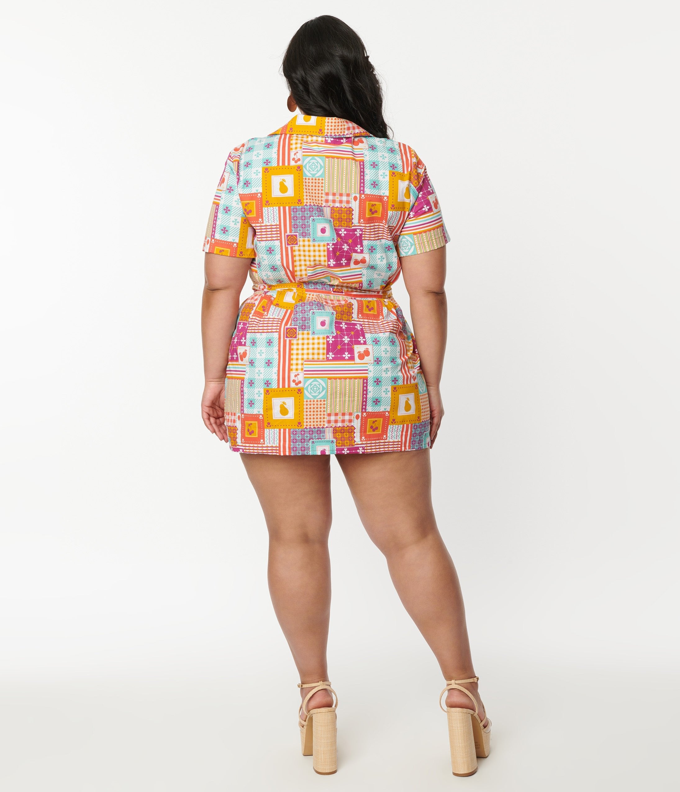 Stylish Multicolor Patchwork Print Mini Dress for Women - Perfect for Summer Outfits, Beach Vacations & Casual Parties