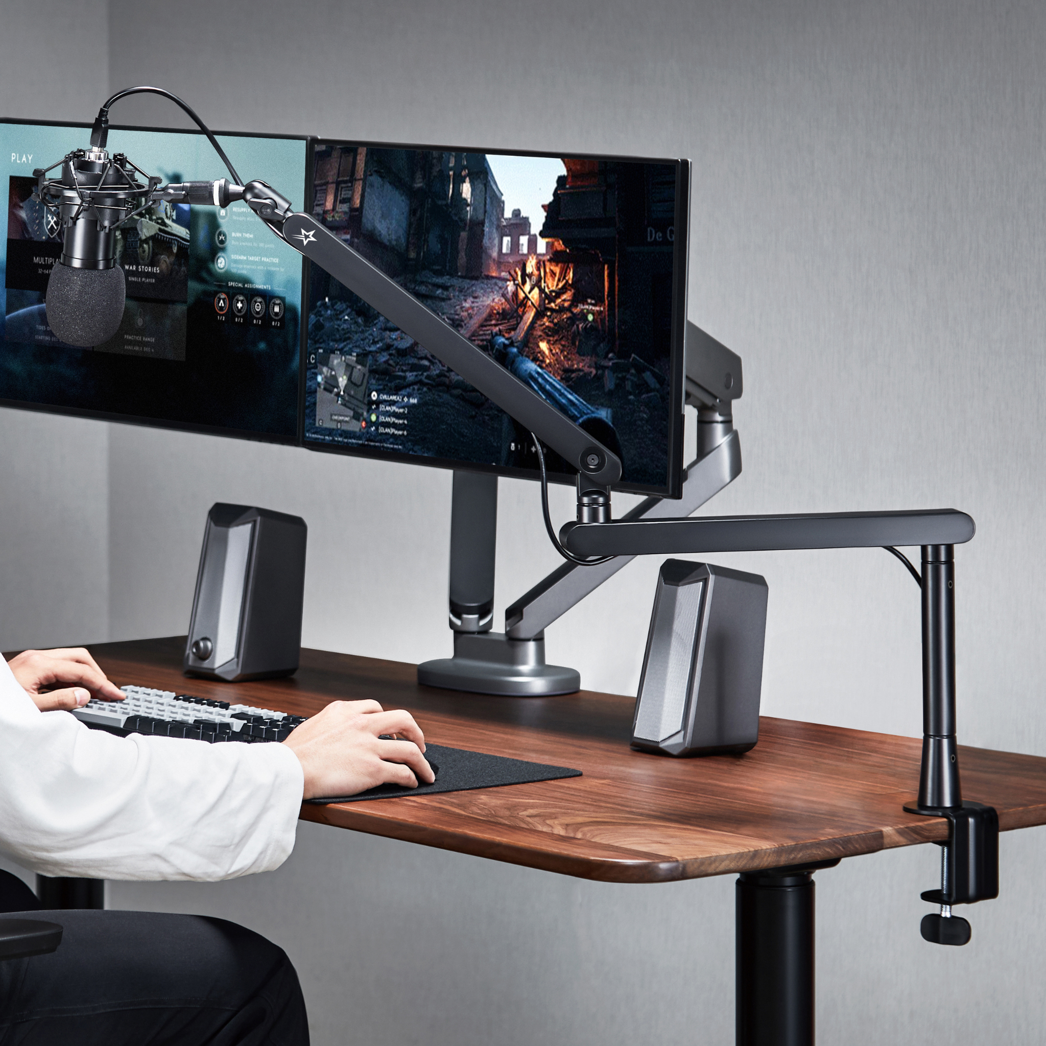 Glide Low Profile Microphone Arm - Adjustable Studio Boom Stand for Podcasting, Streaming & Voice Recording | Perfect for Home Studios & Content Creators