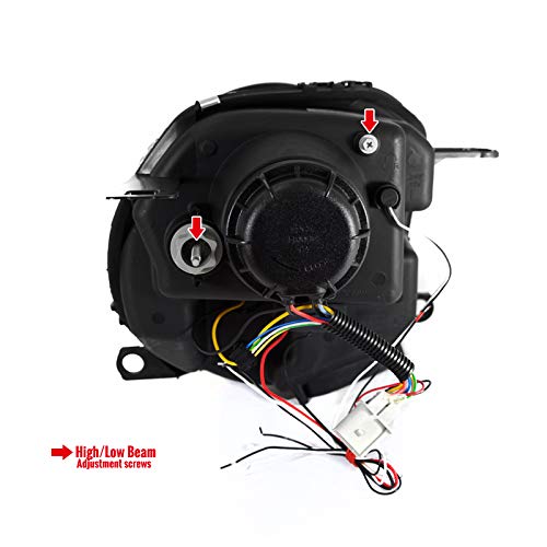 07-15 LED Halo Glossy Black Projector Headlights - High Performance Replacement Headlamps Pair for Improved Night Visibility | Perfect for Off-Roading, Night Driving & Car Customization