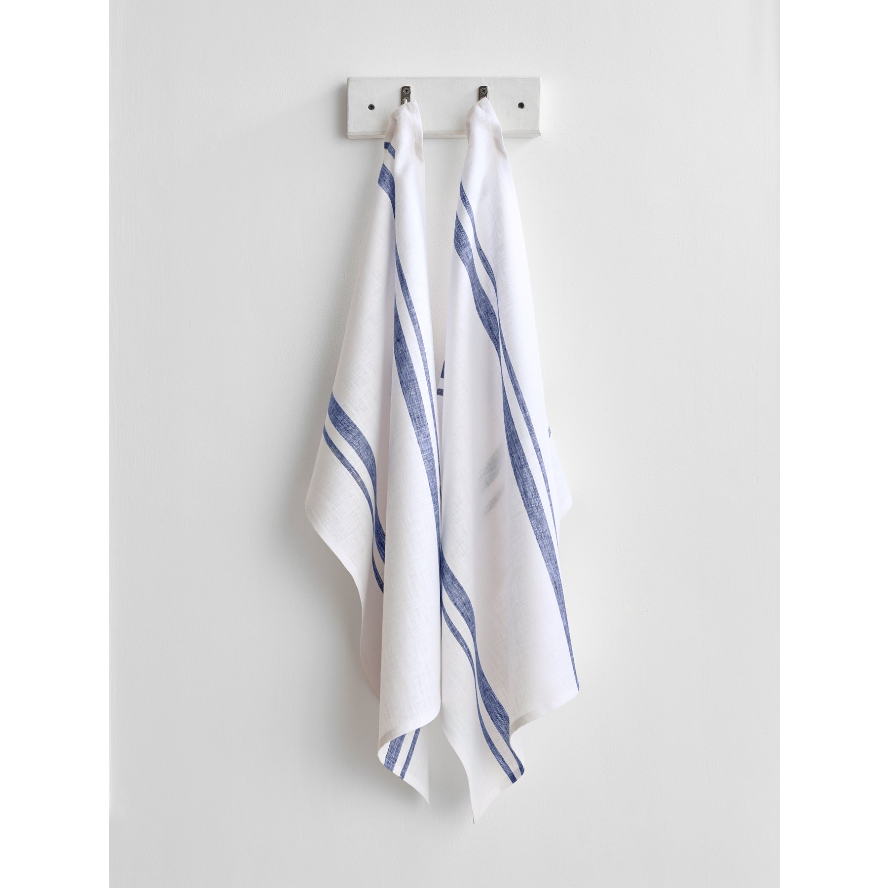 French Striped Kitchen Towels Set of 2 - Absorbent Cotton Dish Cloths for Drying Dishes & Cleaning - Perfect for Farmhouse & Coastal Style Kitchens
