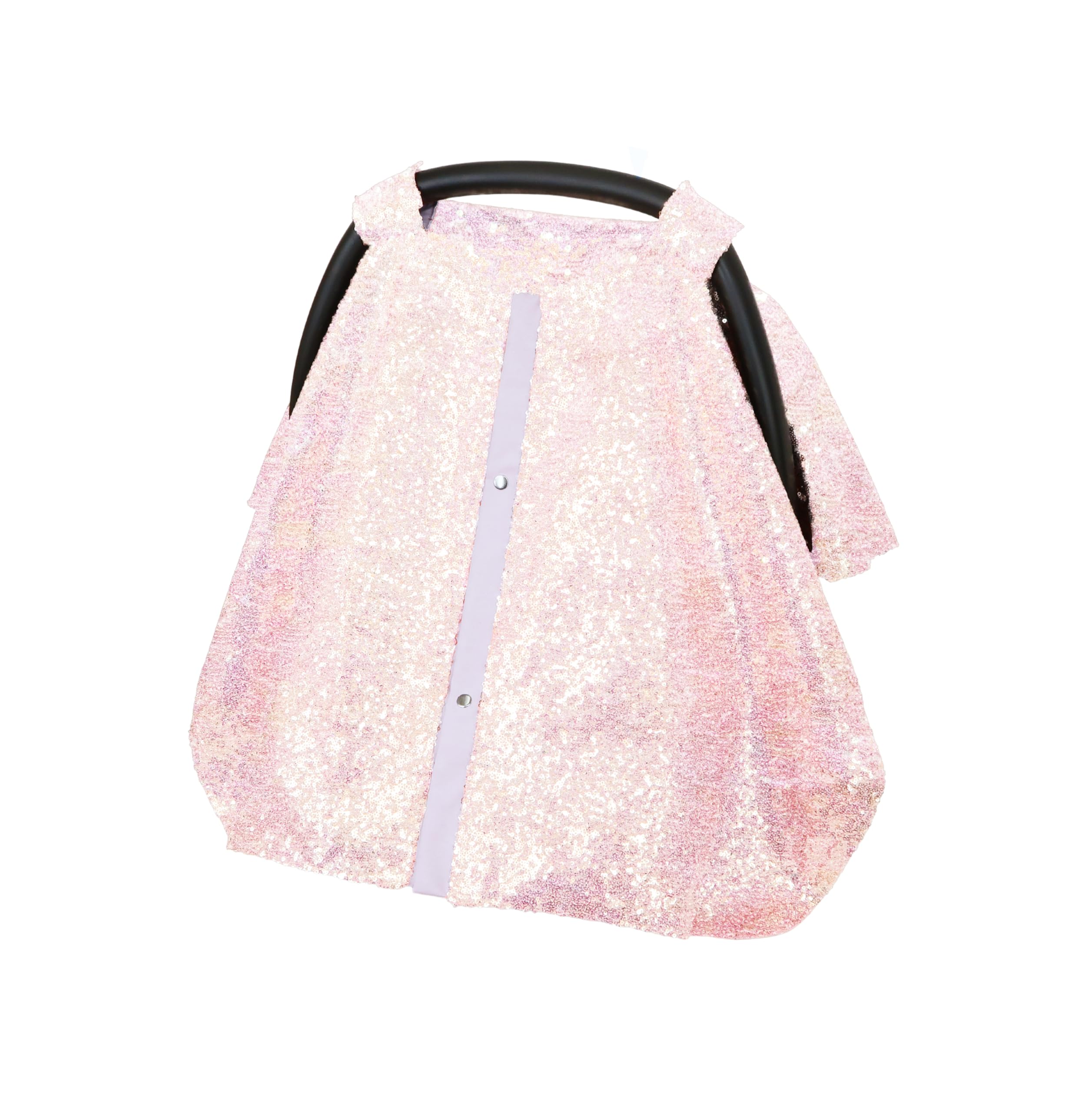 Sparkly Iridescent Baby Car Seat Cover with Canopy - Universal Fit for All Car Seats, Multi-Use as Breastfeeding Cover & Stroller Shade - Perfect Baby Shower Gift for Girls - Great for Travel, Nursing & Outdoor Protection