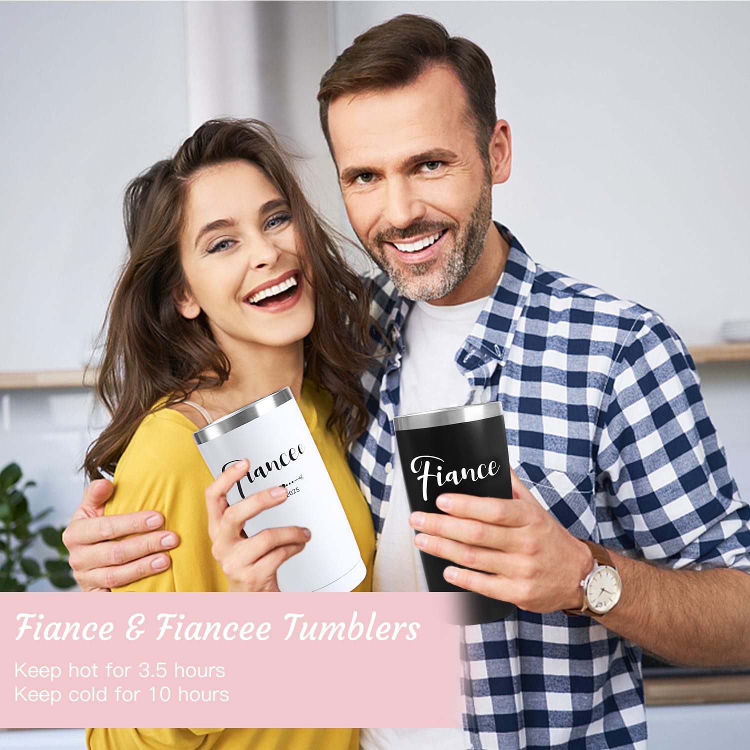 2025 Unique Engagement Gifts for Couples - Romantic Wine Tumbler Gift Set for Newly Engaged, Fiancé & Fiancée (Him & Her) - Perfect Wedding & Anniversary Present - Great for Valentine's Day, Bridal Showers & Honeymoon Celebrations
