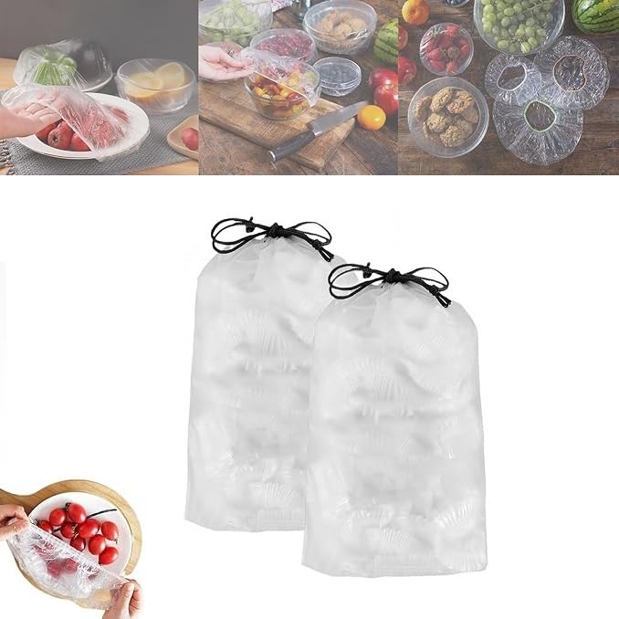 Dirtychop Reusable Food Storage Covers - 200pc Elastic Stretch & Seal Lids for Bowls & Containers | Eco-Friendly Silicone Food Savers | Perfect for Meal Prep, Leftovers & Refrigerator Storage