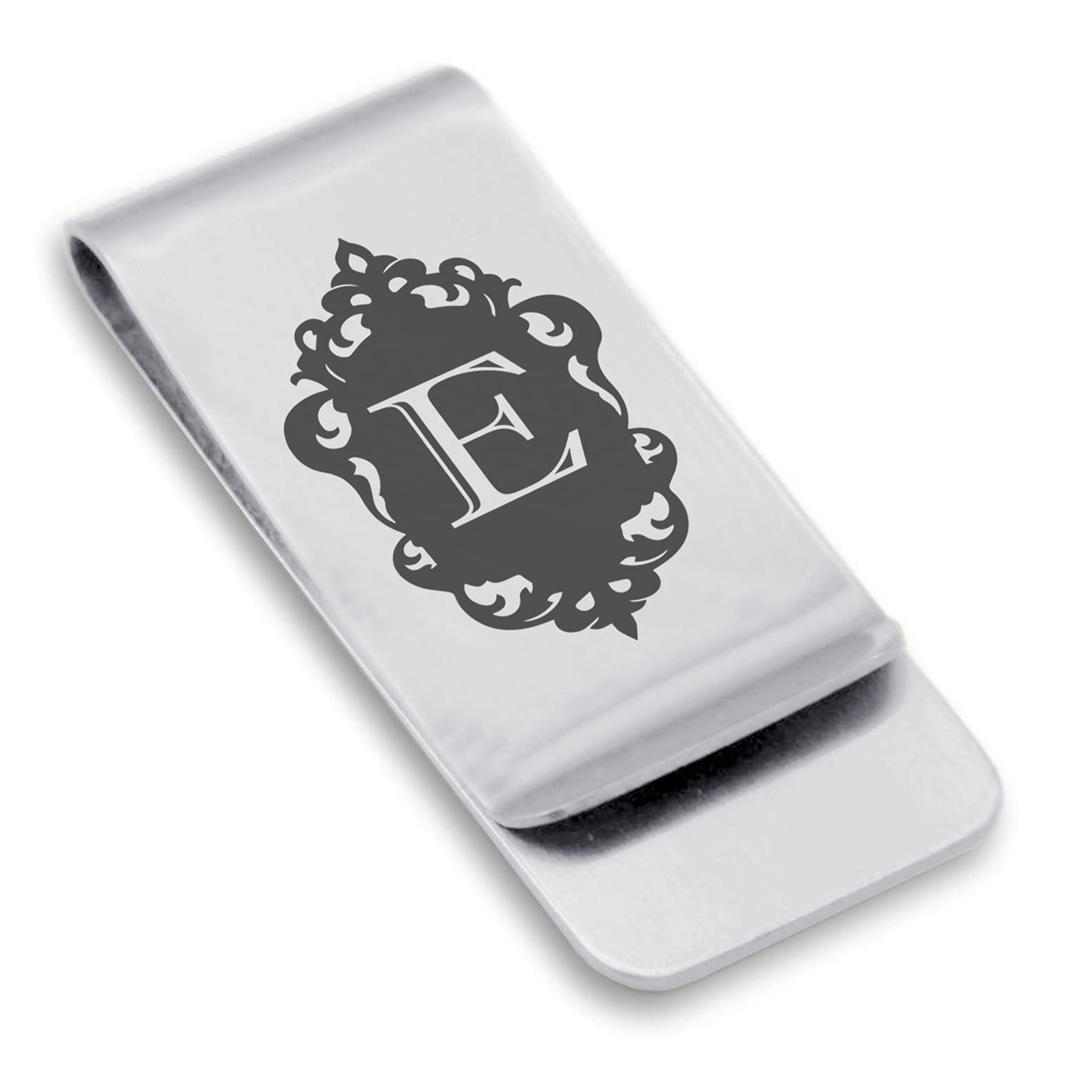 Stainless Steel Personalized Monogram Money Clip - Slim Credit Card Holder with Royal Crest Design - Perfect for Gifts, Travel & Everyday Wallet Organization