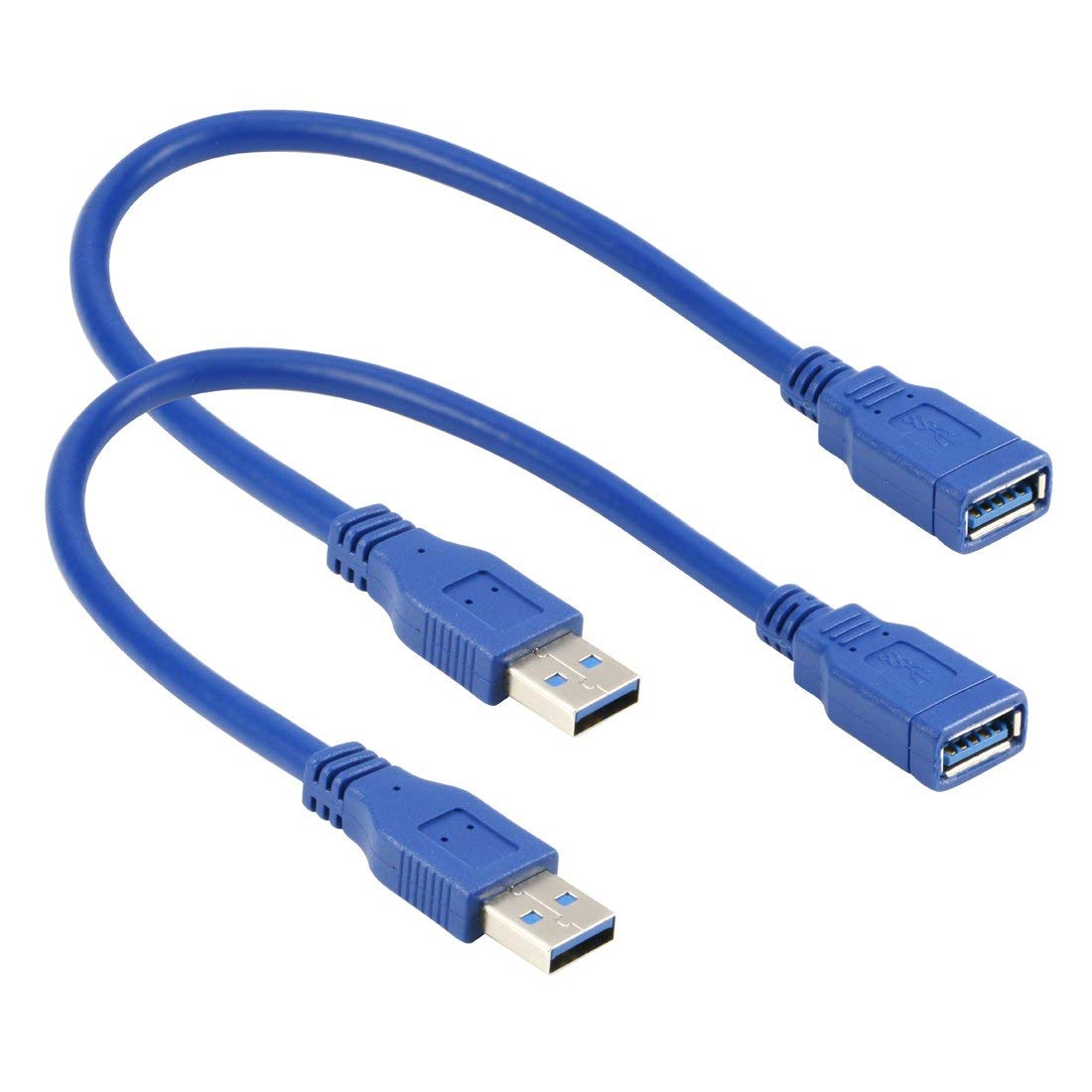 RIITOP USB 3.0 & 3.1 Extension Cables Combo Pack - 1Ft & 7.8inch High-Speed Data Transfer Cables (2-Pack Each) - Perfect for Laptop, PC, Printer, Hard Drive & Gaming Setup