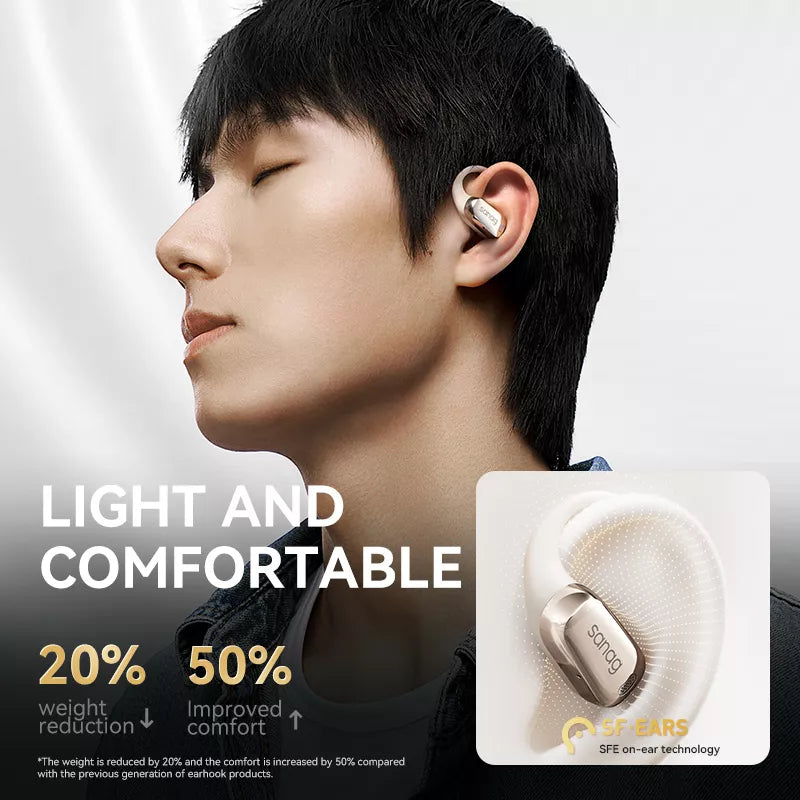 Sanag C30S Wireless Bluetooth Headphones with Ear Hook - Open Ear Air Conduction Sport Headset for Running, Cycling & Workouts - Sweatproof Lightweight Comfort for Gym, Jogging & Outdoor Activities