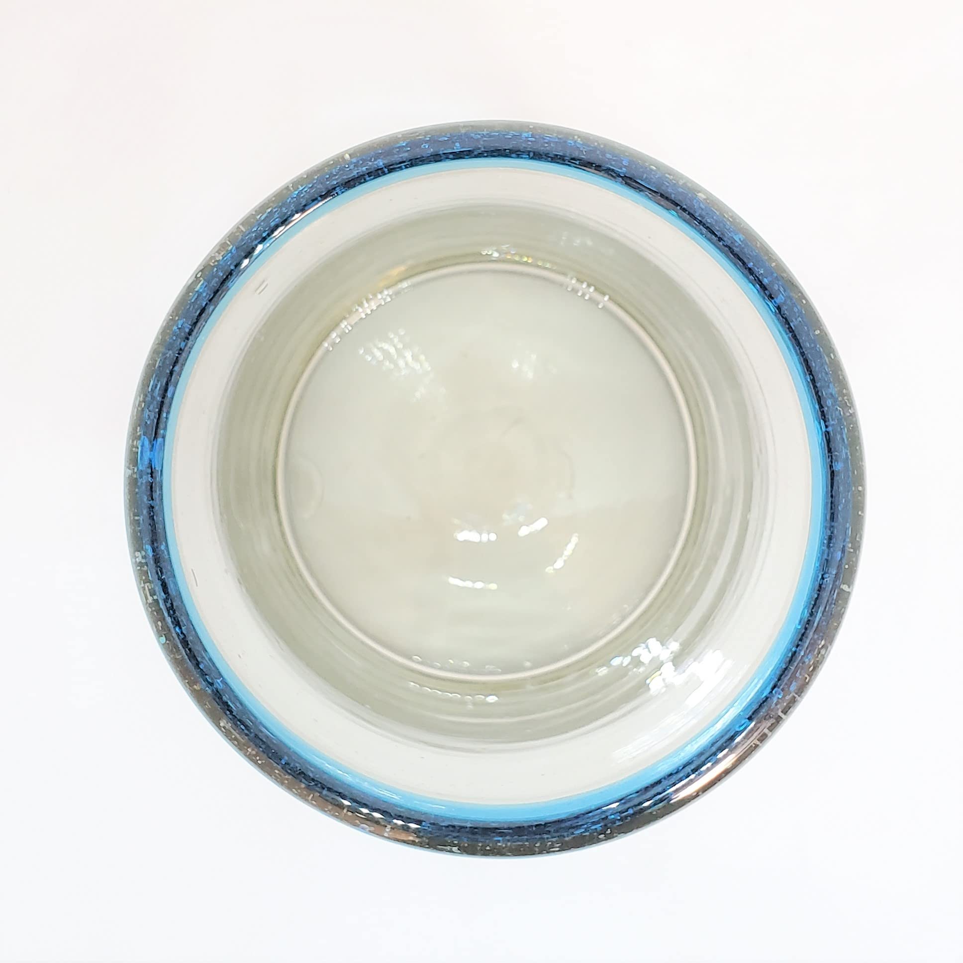 Premium 20 oz Aqua Blue Rim Tall Iced Tea Glasses - Set of 6 Handmade Mexican Recycled Glass Cups | Lead-Free & Non-Toxic | Perfect for Iced Tea, Lemonade, Cocktails & Summer Beverages
