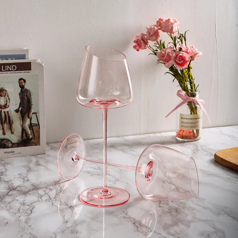 Elegant Flamingo Pink Glass Flute & Goblet Set - Perfect for Champagne, Cocktails, and Wedding Toasts - Ideal for Parties, Celebrations, and Special Occasions