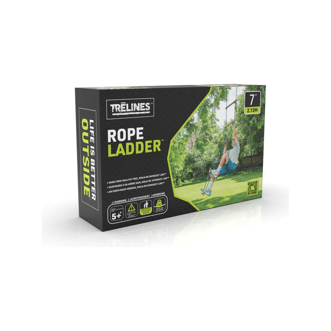 7ft Rope Ladder - Heavy Duty Climbing Ladder for Treehouse, Bunk Beds, Emergency Escape - Indoor & Outdoor Use