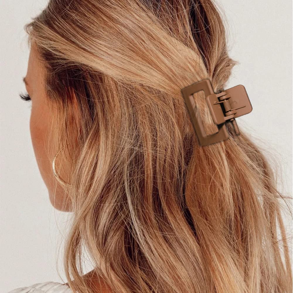 ASG 3-Piece Matte French Hair Claw Clips Set - Strong Hold Non-Slip Banana Jaw Clips for Thick Hair, Women's Hair Accessories for Work, Gym, and Everyday Styling