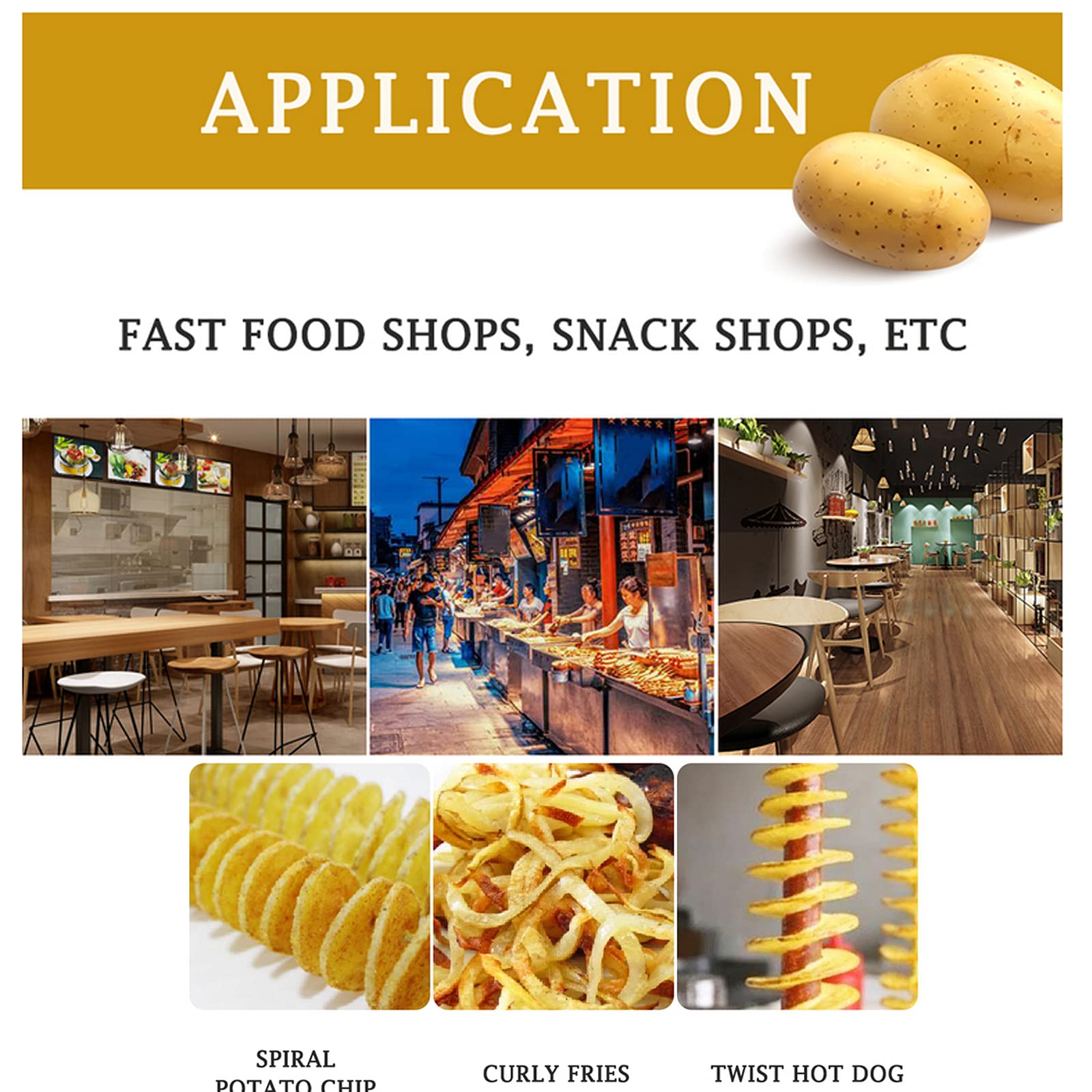 INTSUPERMAI Electric Potato Slicer Machine - Spiral & Tornado Potato Cutter for Twisted Fries, 110V | Perfect for Home Cooking, Parties, and Restaurant Food Prep