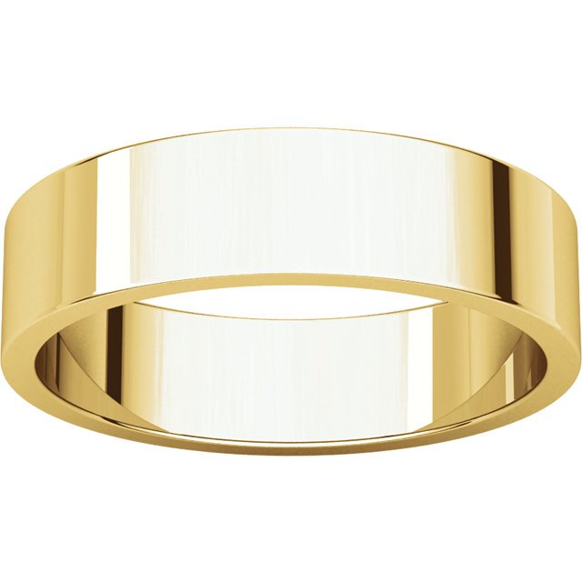 14K Gold 5mm Flat Wedding Band for Women - Elegant & Durable Ring for Bridal, Anniversary, or Everyday Wear