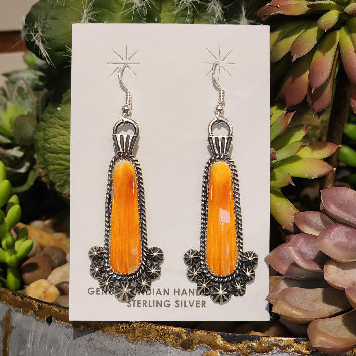 Handmade Spiny Oyster Shell Dangle Earrings - Natural Turquoise & Silver Jewelry for Women | Boho Chic Accessories for Beach Parties, Festivals & Everyday Wear